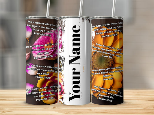 Personalized Inspirational Bible Verses Tumbler Design