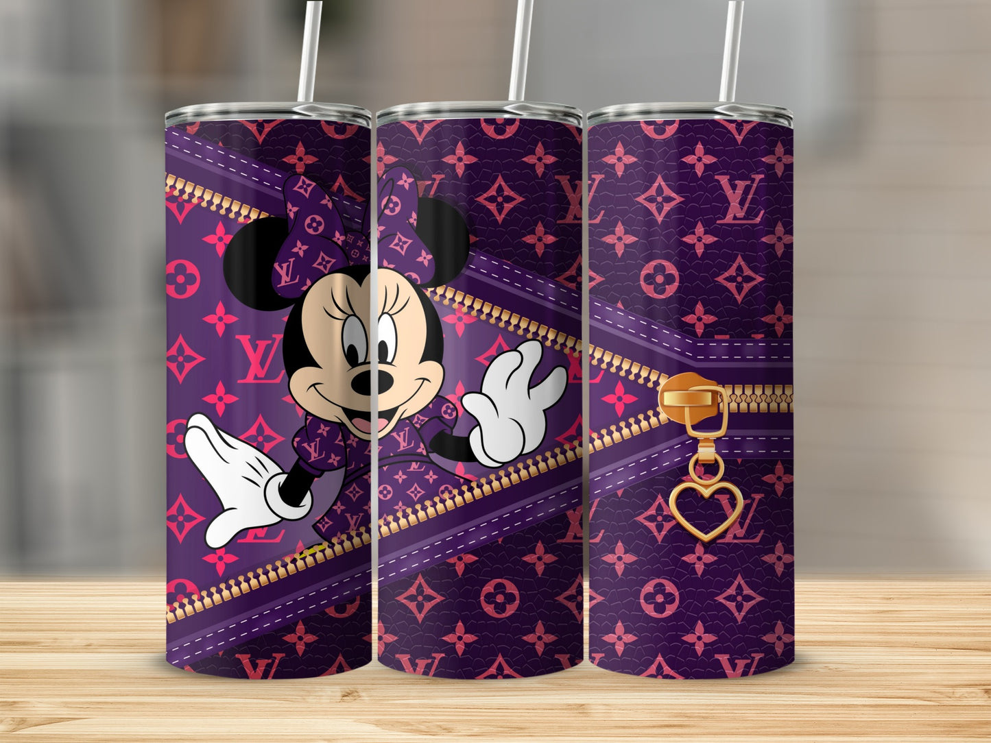 Designer Character Theme Tumbler with Zipper Design