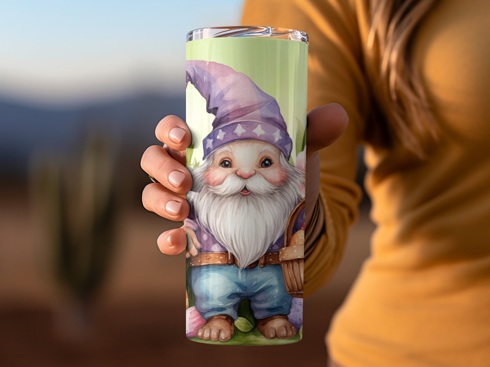 Cute Gnome Illustration Tumbler Ideal for Beverages