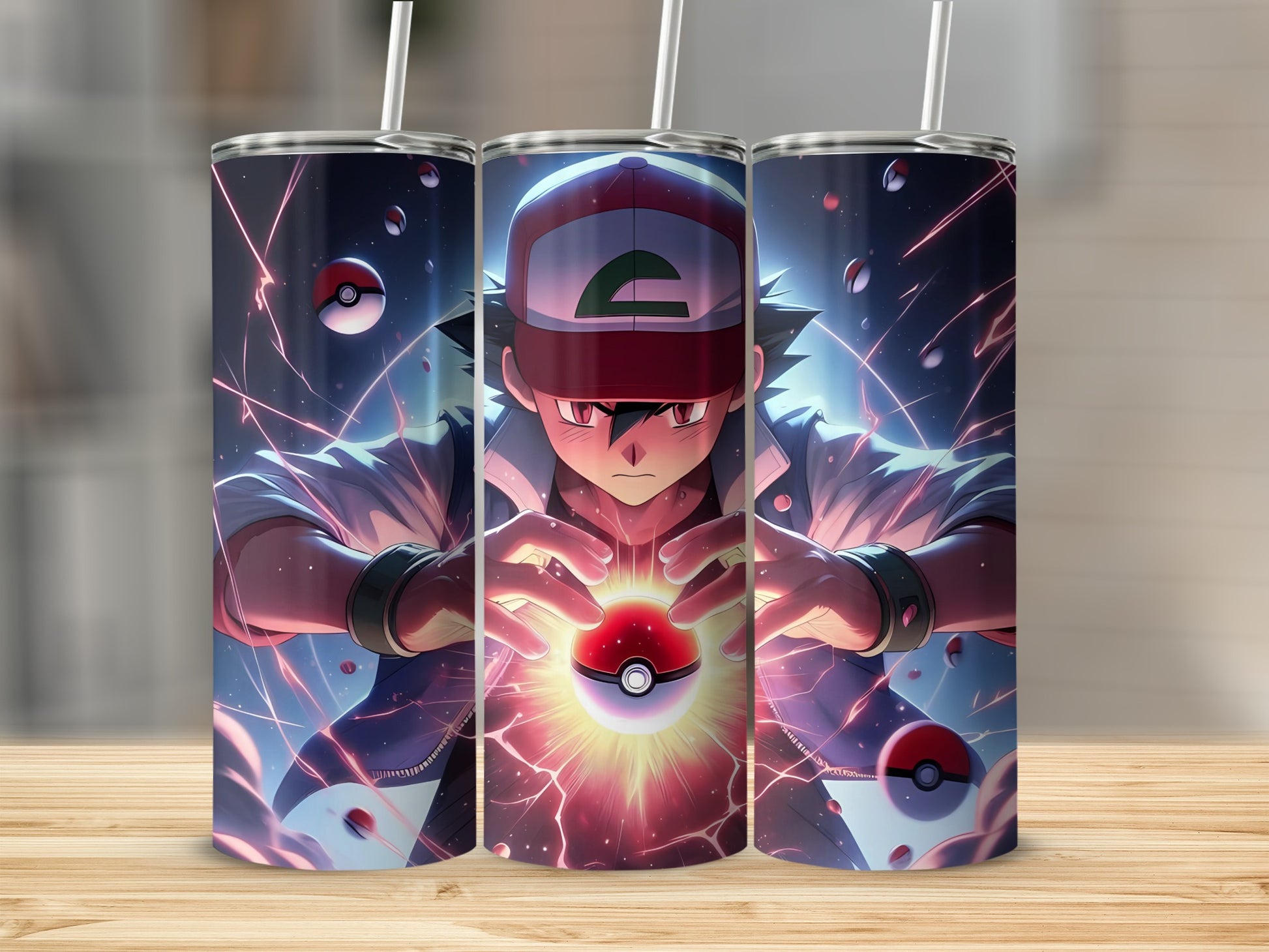 Ash Ketchum Pokeball Battle Scene Tumbler