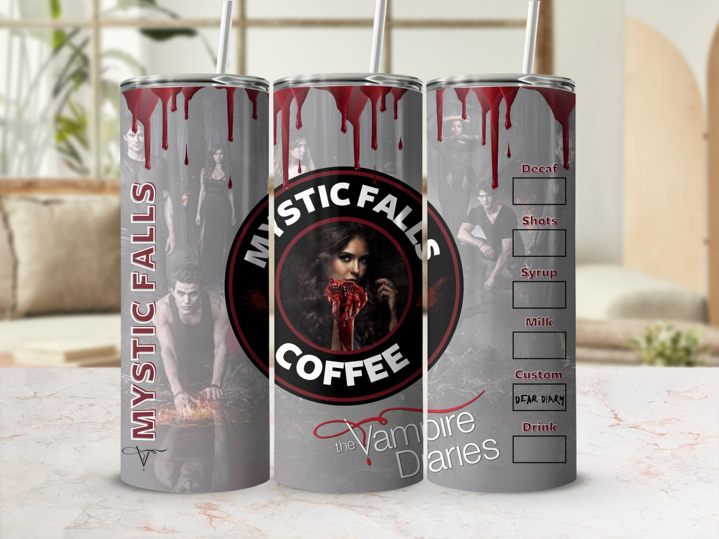 Mystic Falls Coffee The Vampire Diaries Tumbler Cup