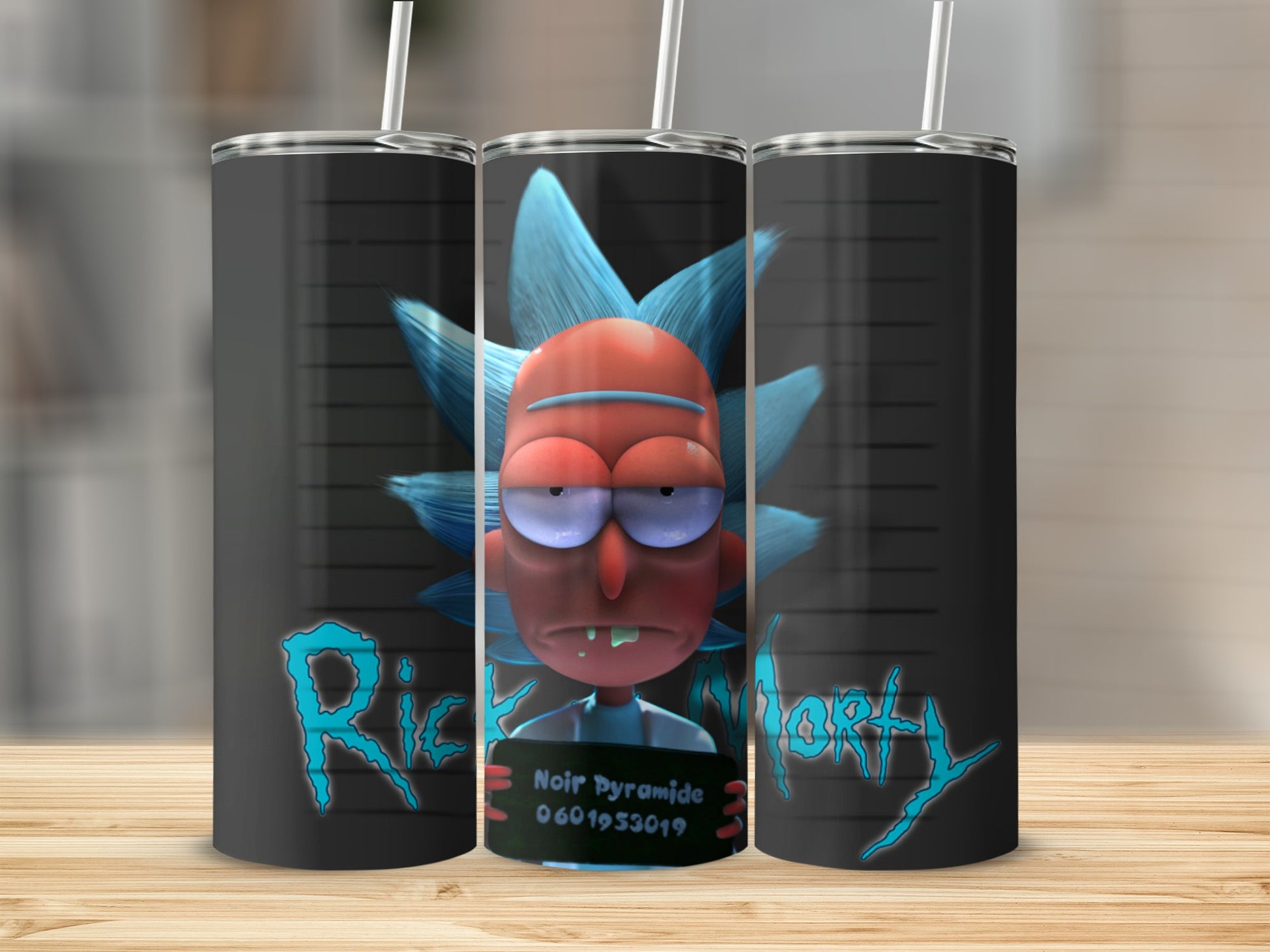 Rick and Morty Noir Pyramid Design Tumbler