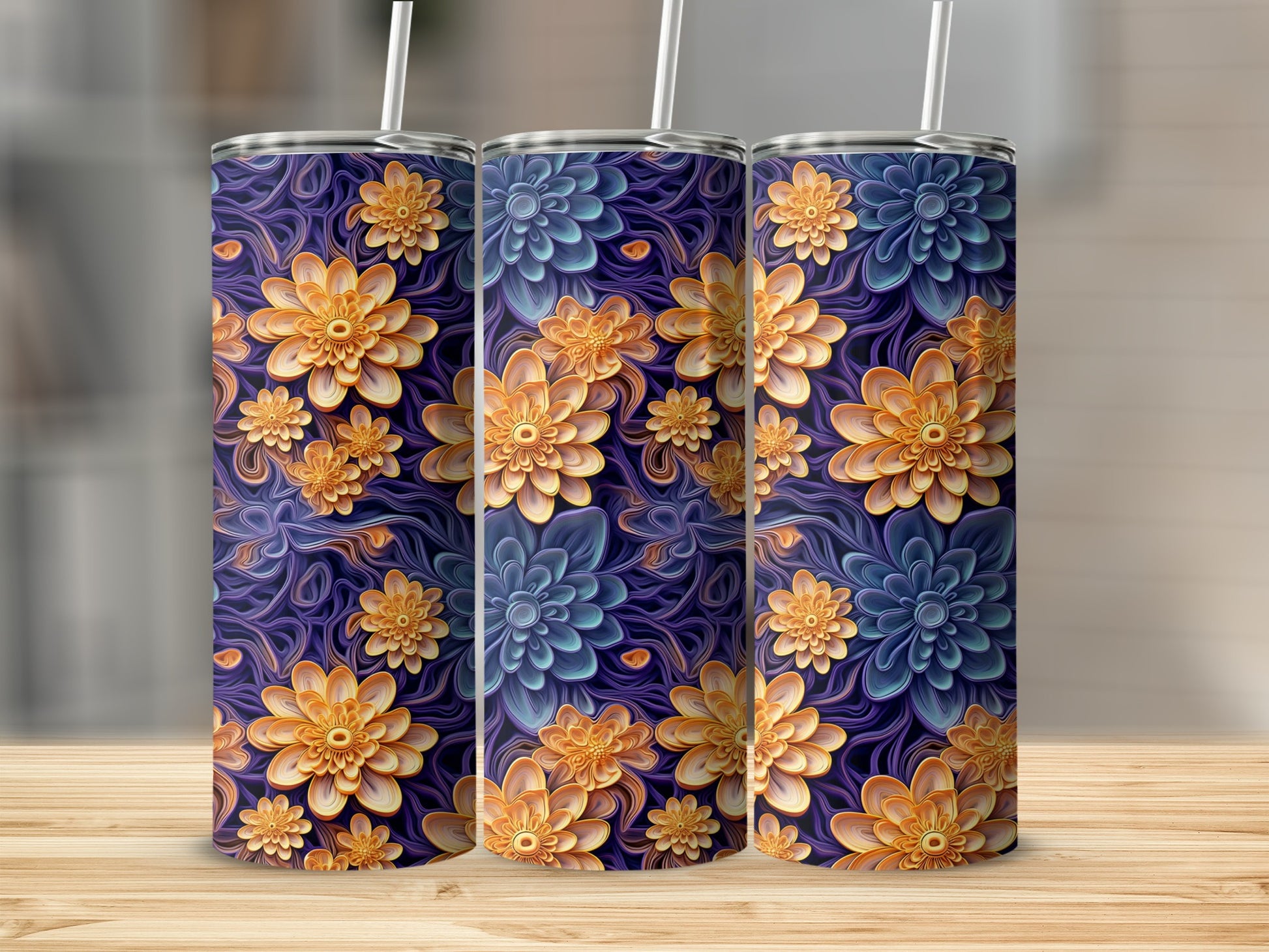Colorful Floral Design Insulated Tumbler product