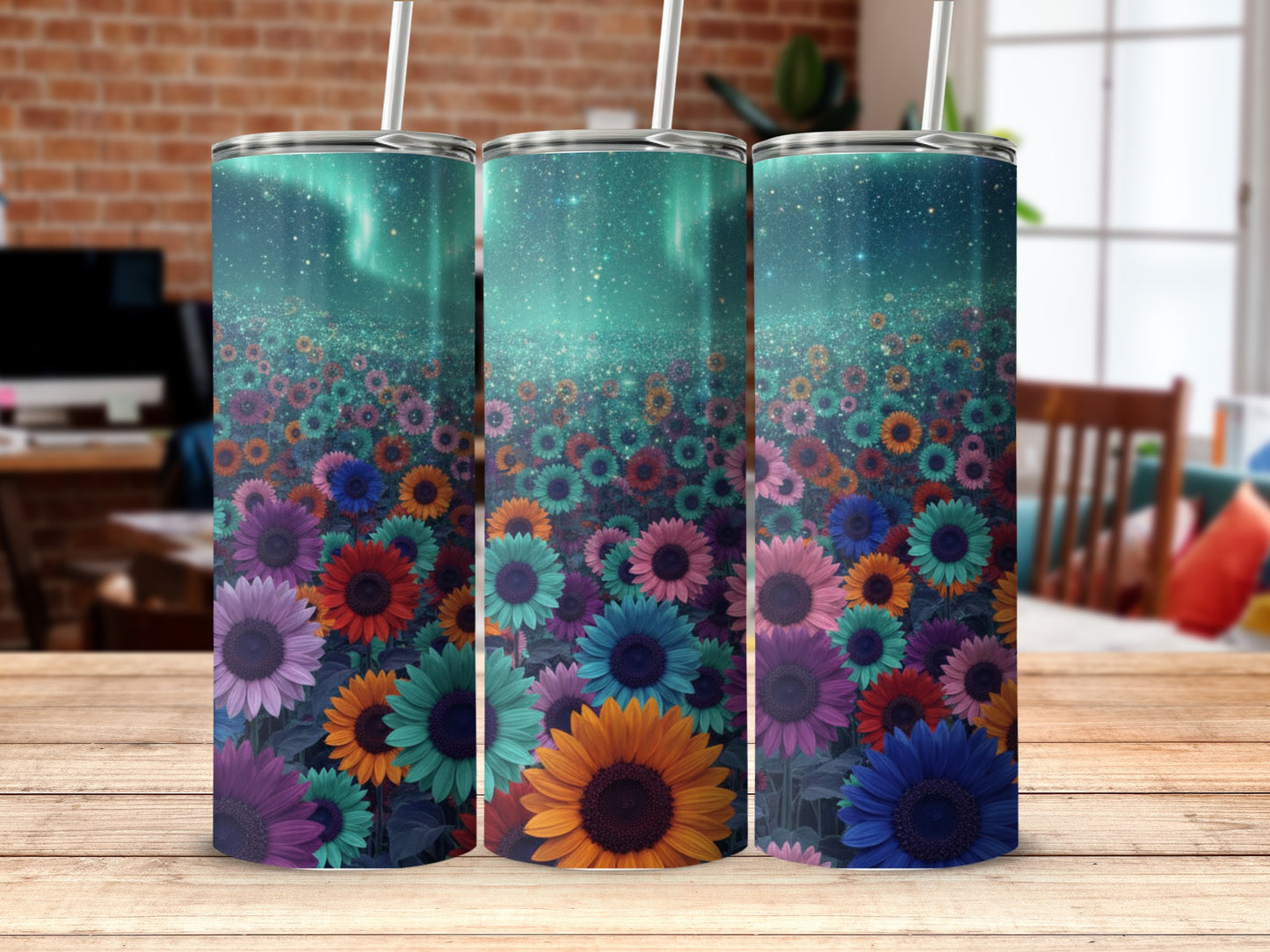 Colorful Floral Field Stainless Steel Tumbler