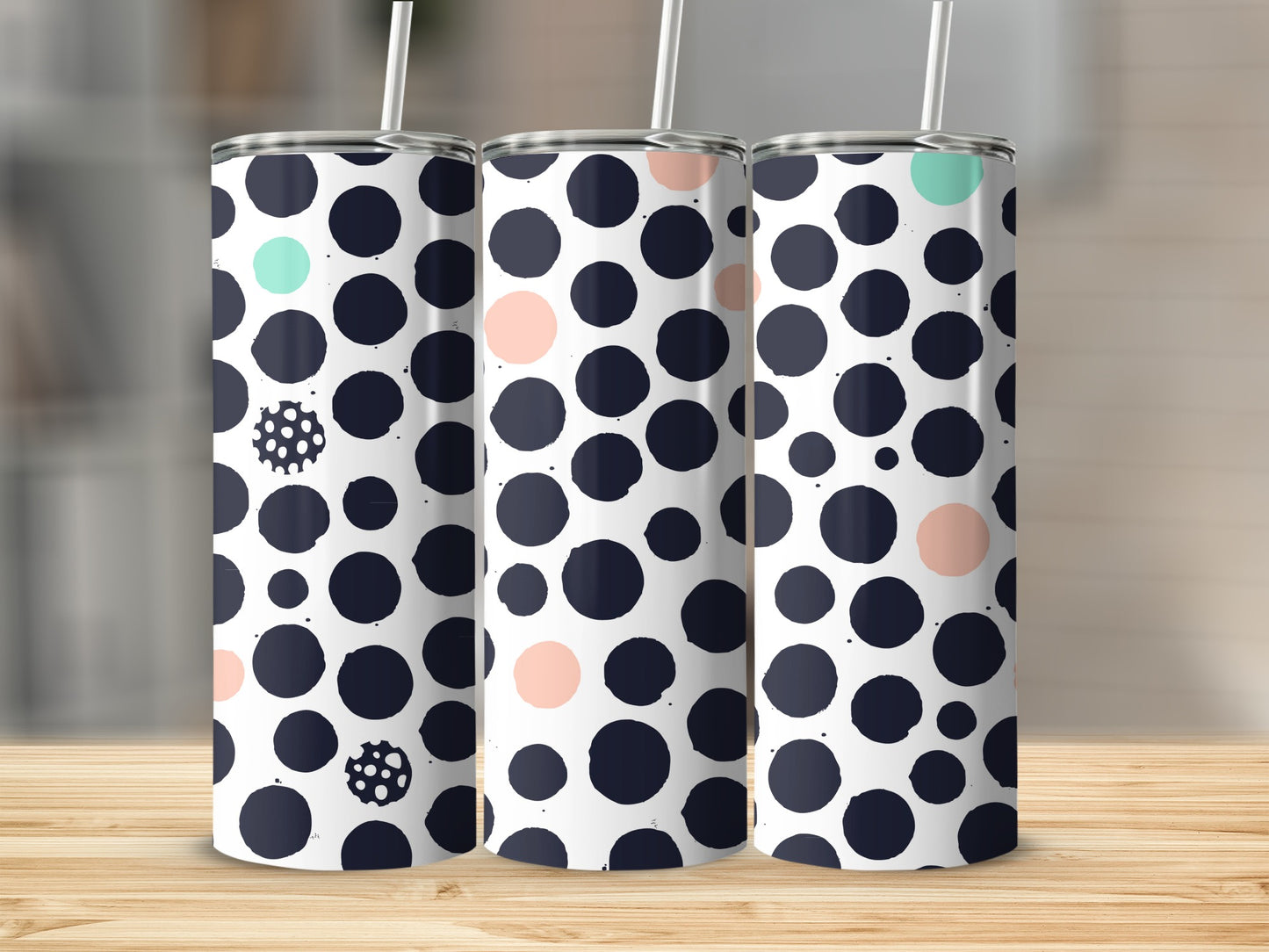 Polka Dot Pattern Tall Skinny Tumbler Drinkware