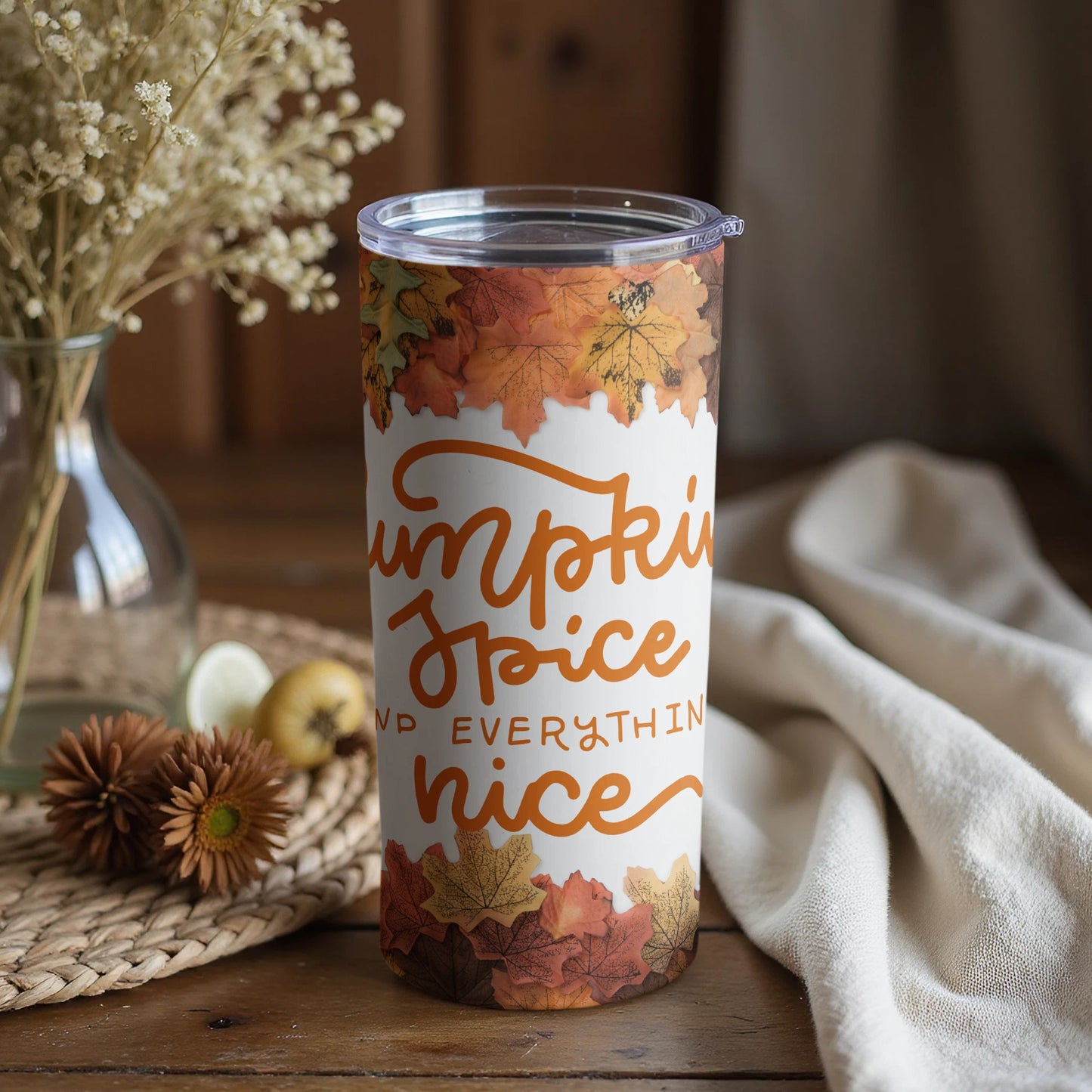 Autumn Leaves and Pumpkin Spice Tumbler
