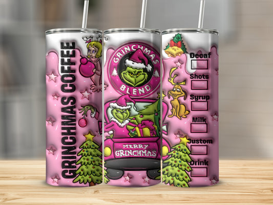 Grinchmas Coffee Custom Drink Tumbler with Straw