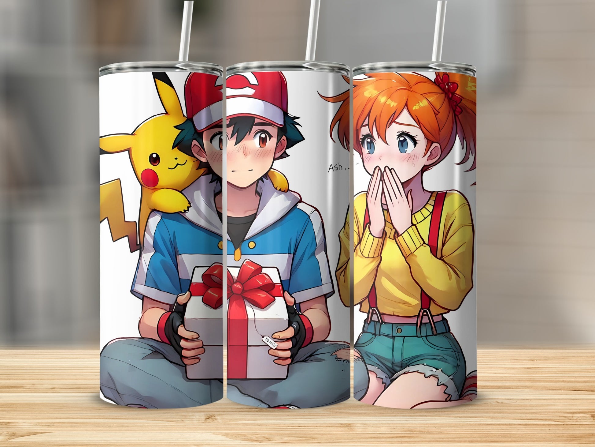 Ash and Pikachu Giving a Gift Tumblr