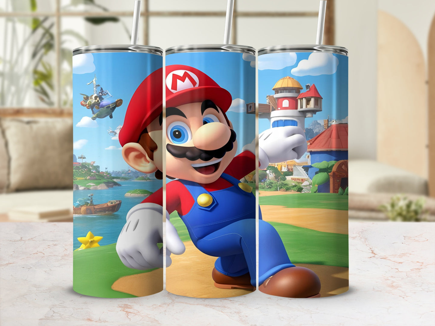 Mario from Super Mario games in a cartoon style.