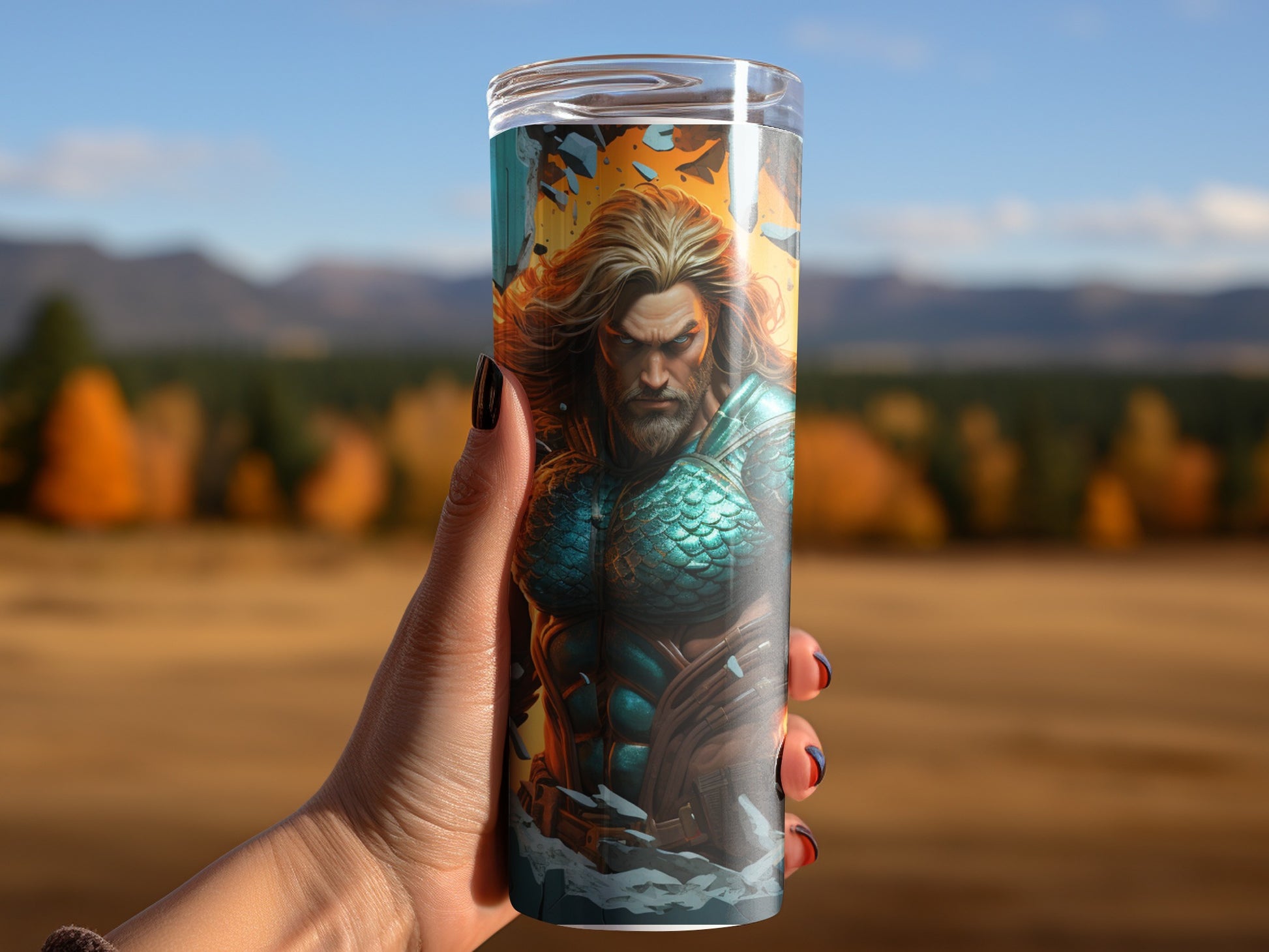 Aquatic Hero Themed Tumbler for Fans and Collectors