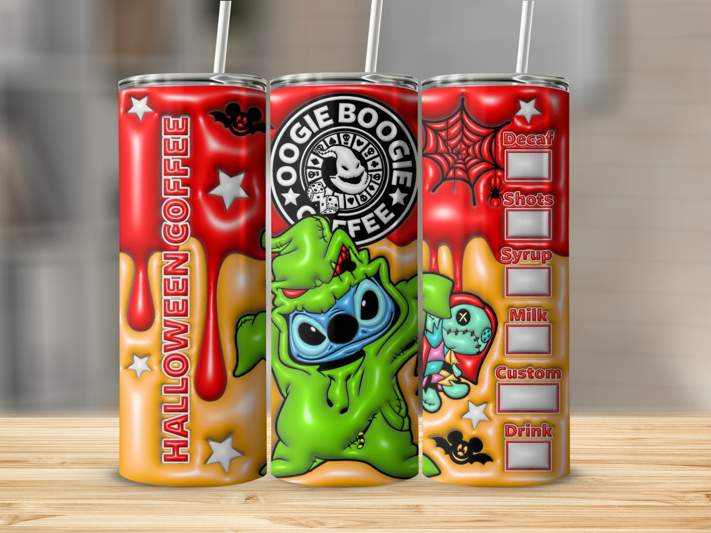 Vibrant Halloween Coffee Tumbler with Fun Graphics