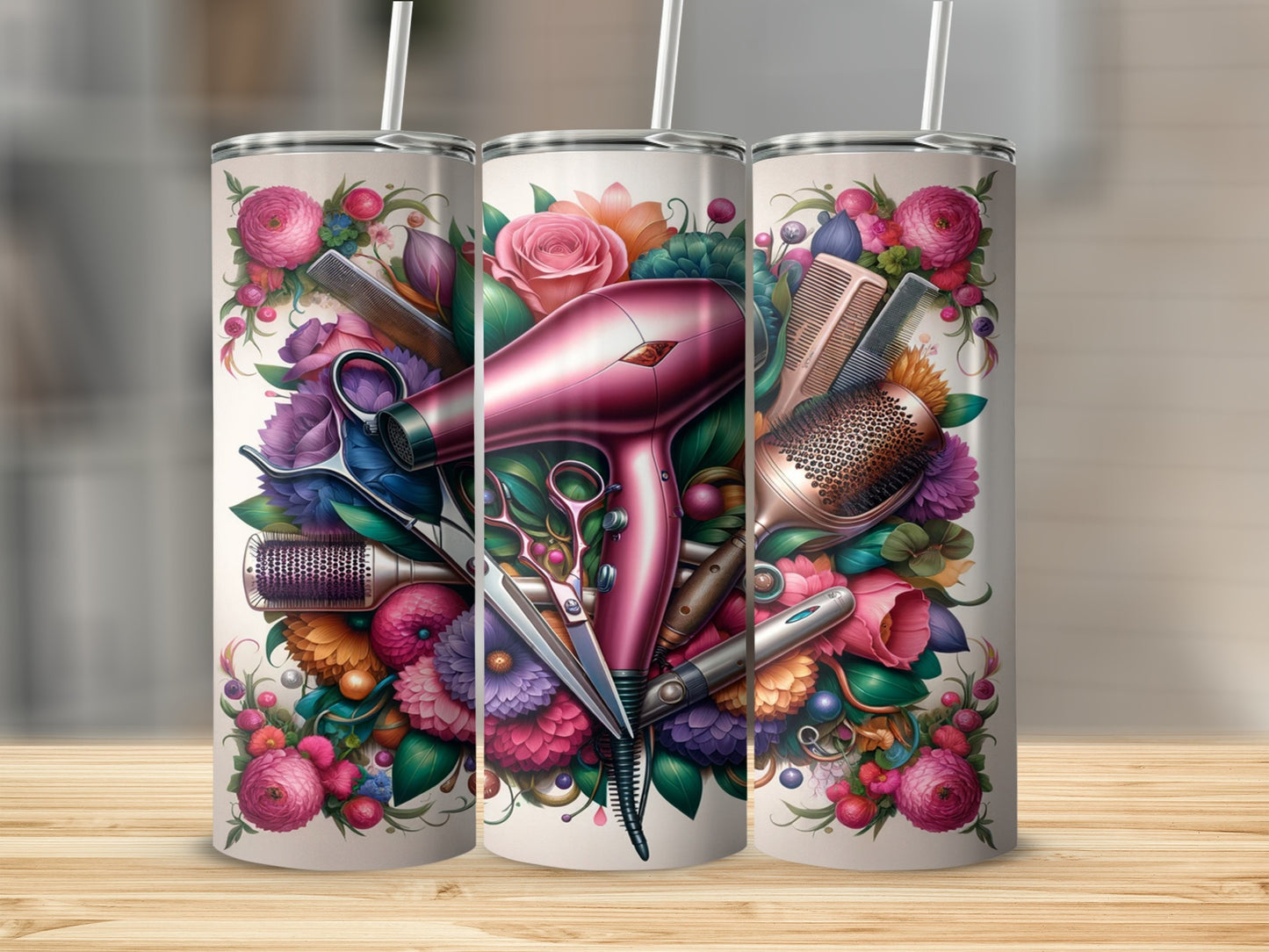 Vibrant Floral Hairdresser Tools Art Tumbler product