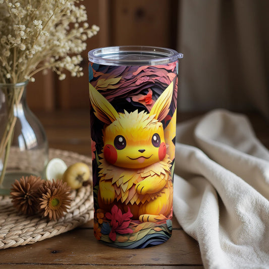 Colorful Pikachu Fantasy Art Travel Tumbler