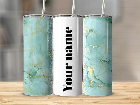Personalized Marble Design Custom Tumbler with Name
