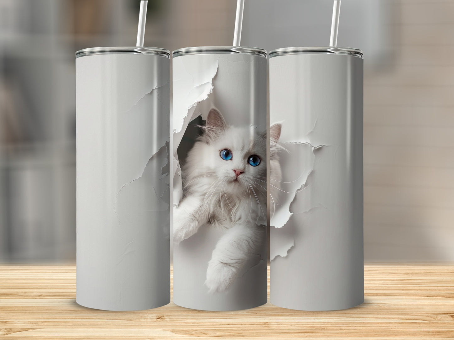 Cute White Cat Blue Eyes Torn Paper Peeking product
cat, kitten, white cat, blue eyes, peeking cat, torn paper, cute cat, animal lover, pet gift, feline design, cat art, drinkware, tumbler design, unique gift, cat mom gift, cat dad gift, quirky cat, animal themed, white kitten, cat lover