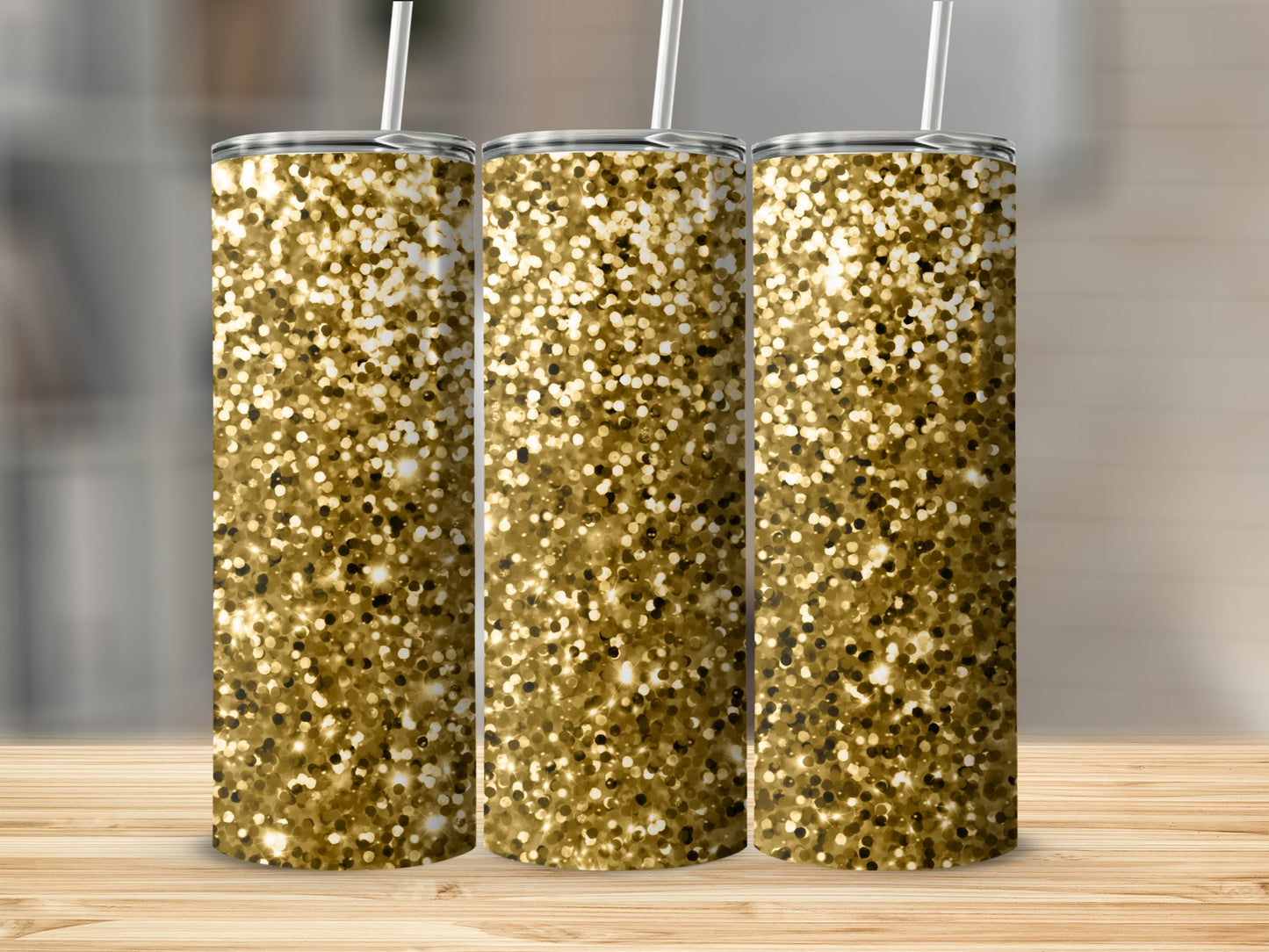 Sparkling Gold Glitter Tumbler for Glamorous Drinks