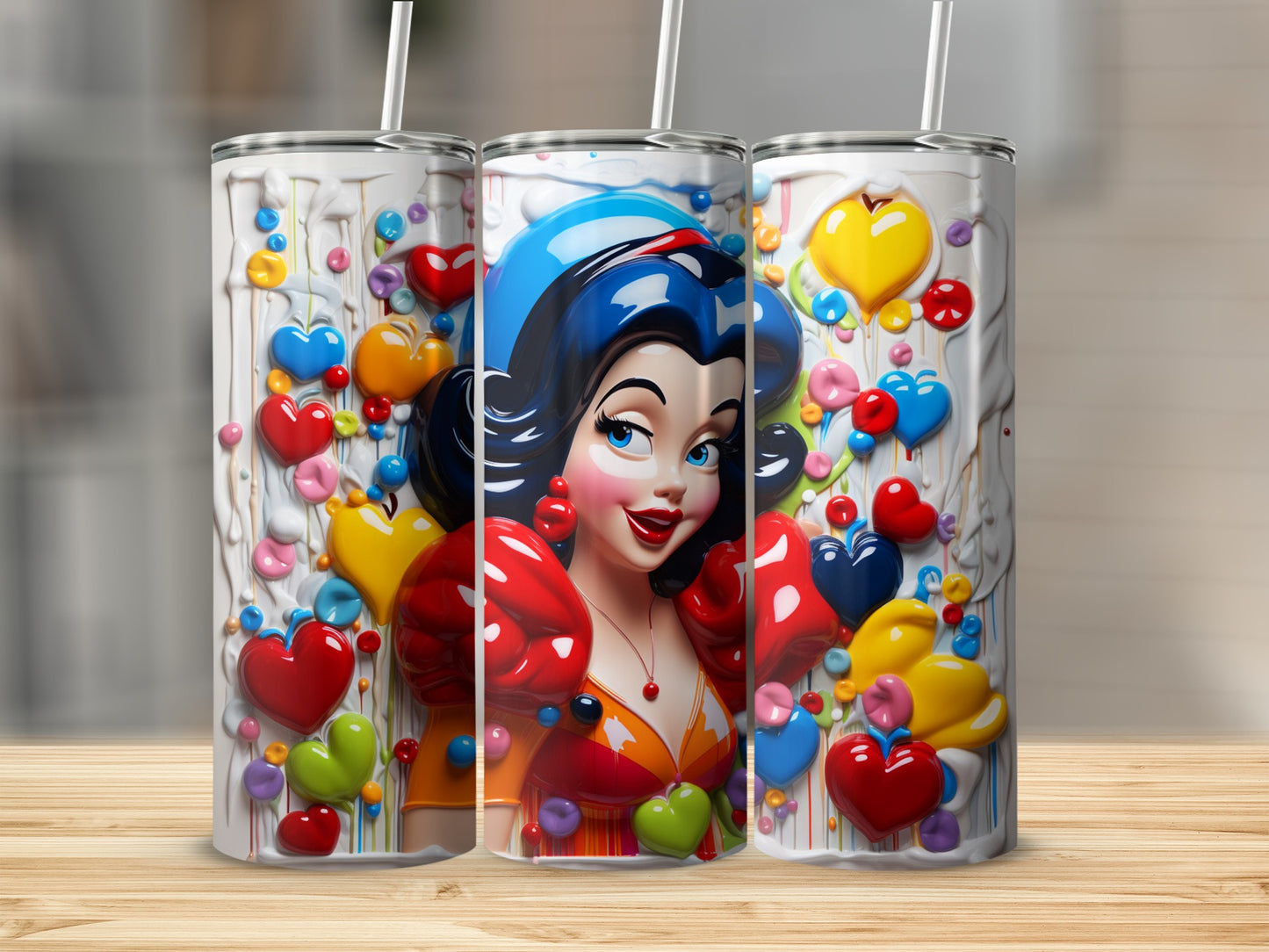 Vibrant Hearts and Character Design Insulated Tumbler