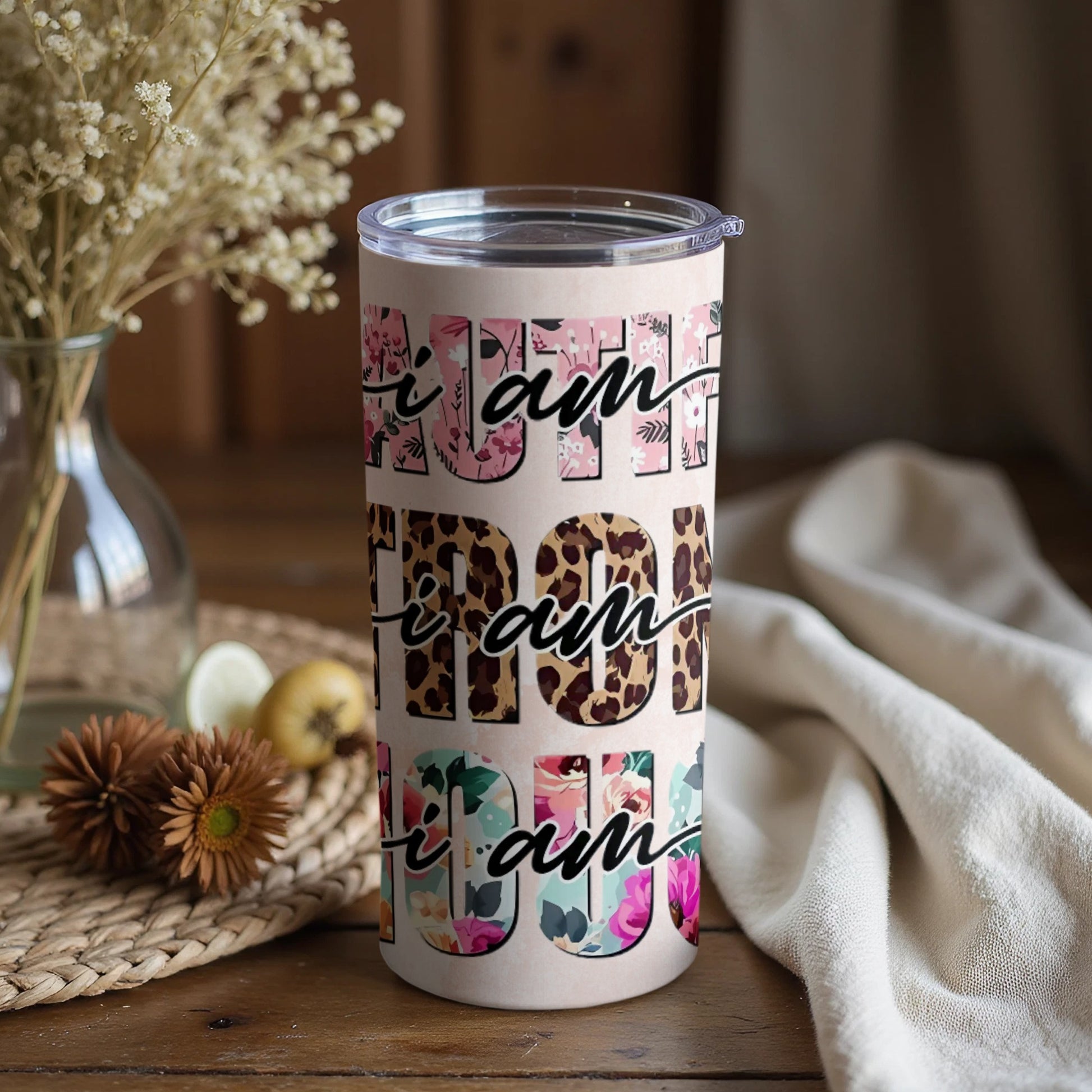 I Am Patterned Insulated Tumbler Cup