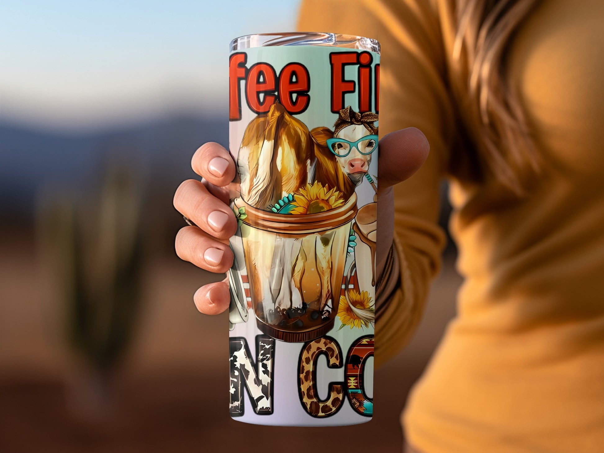 Funny Cow Coffee Fix Tall Tumbler Design Travel Mug