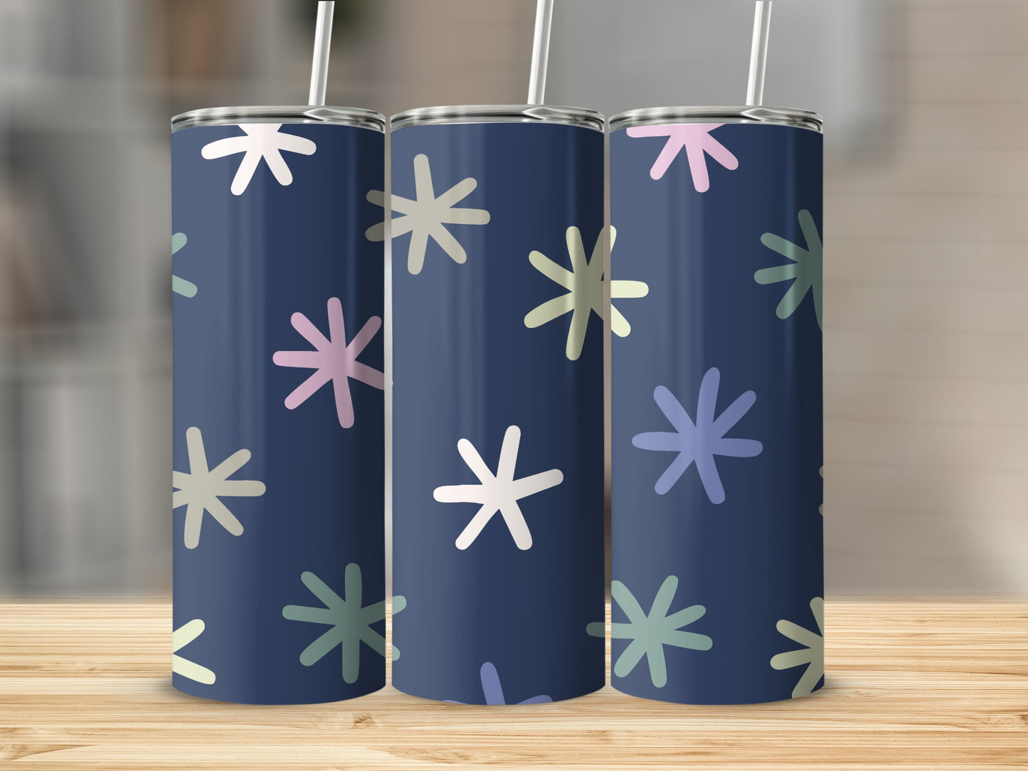 Starburst Patterned Travel Tumbler For Daily Use