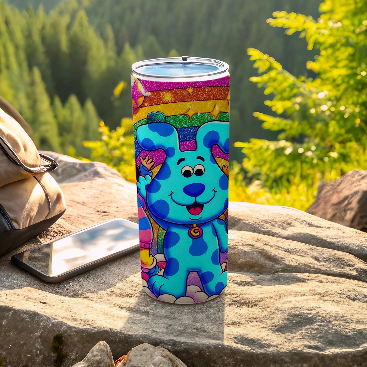 Colorful Cartoon Dog Character Travel Tumbler Cup