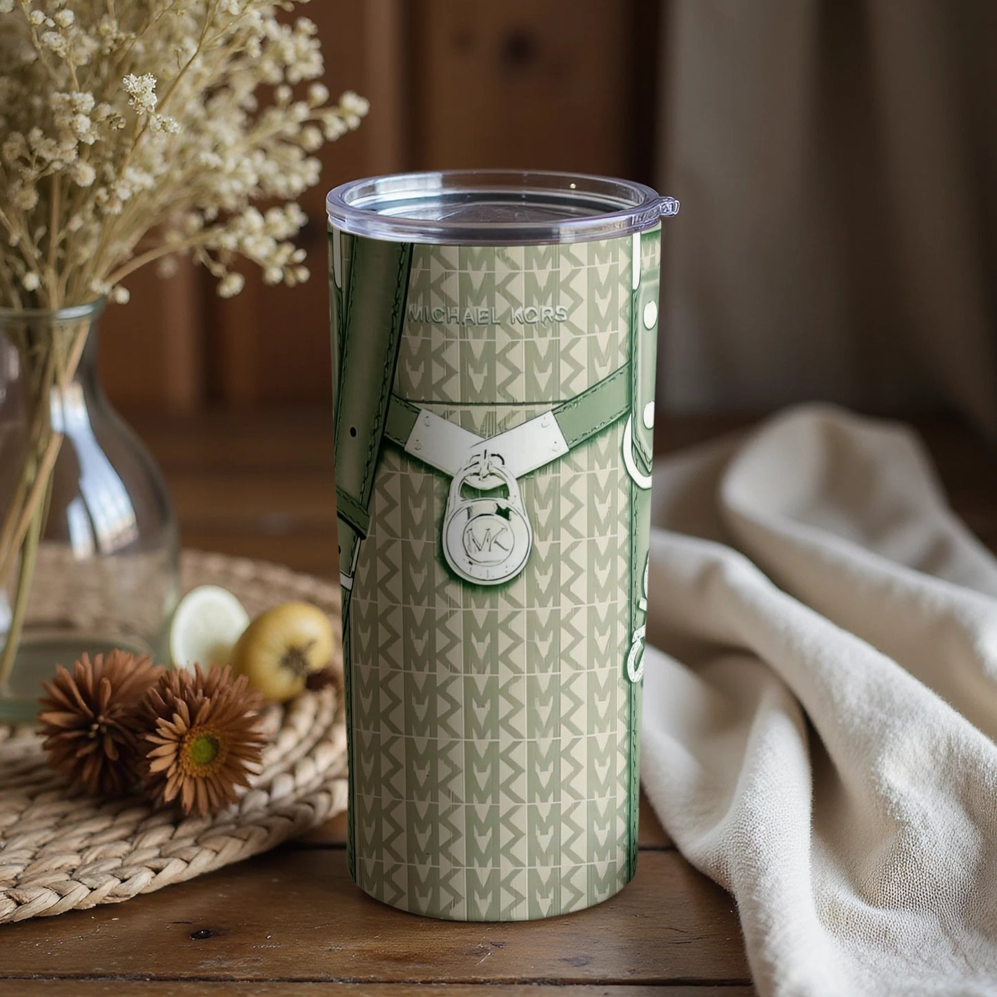 Olive Green Michael Kors Patterned Tumbler