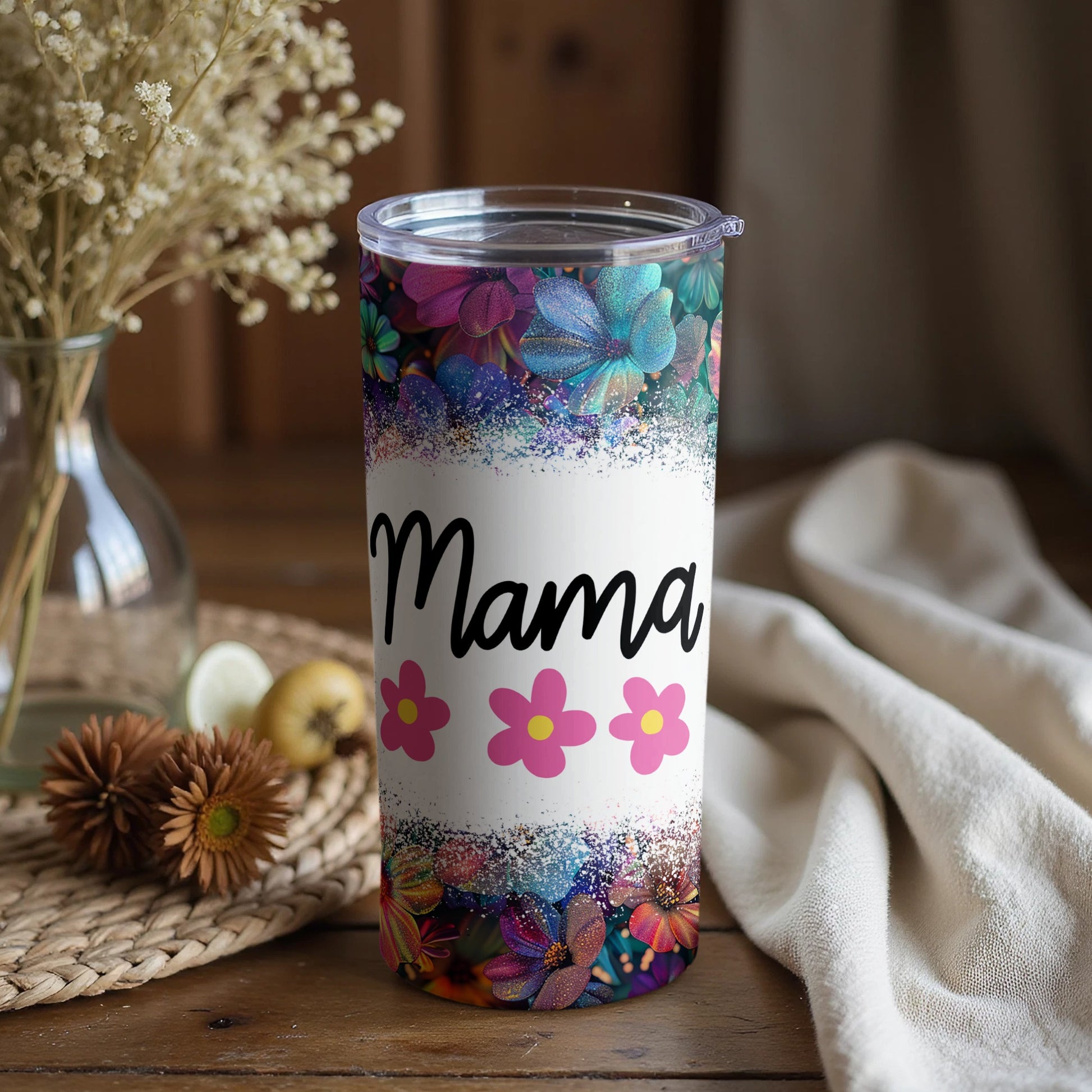 Floral Mama Insulated Tumbler For Mom Gift Idea