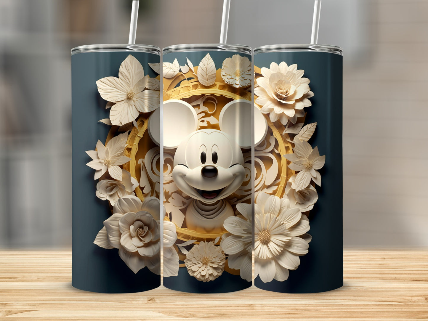 Adorable Character Floral Decoration Tumbler
