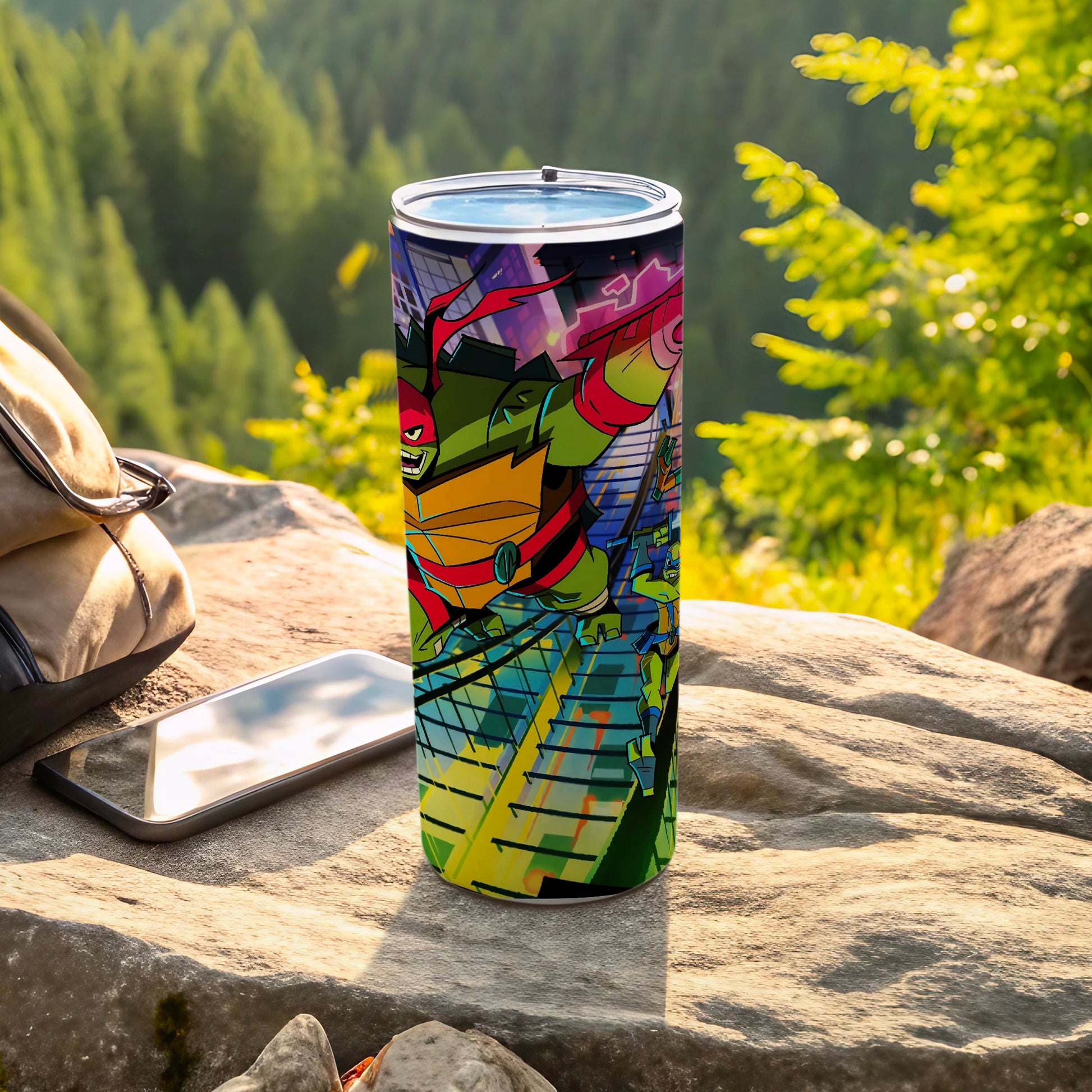 Colorful Cartoon Turtle Character Themed Tumbler