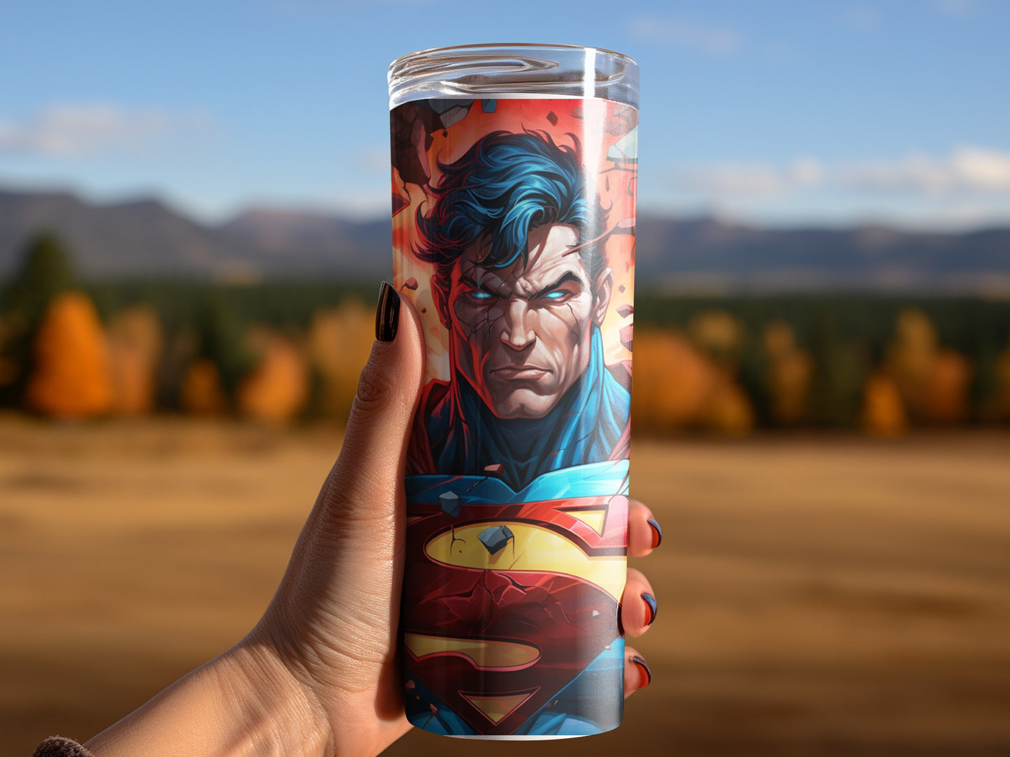 Superhero Art Tumbler with Bold Design