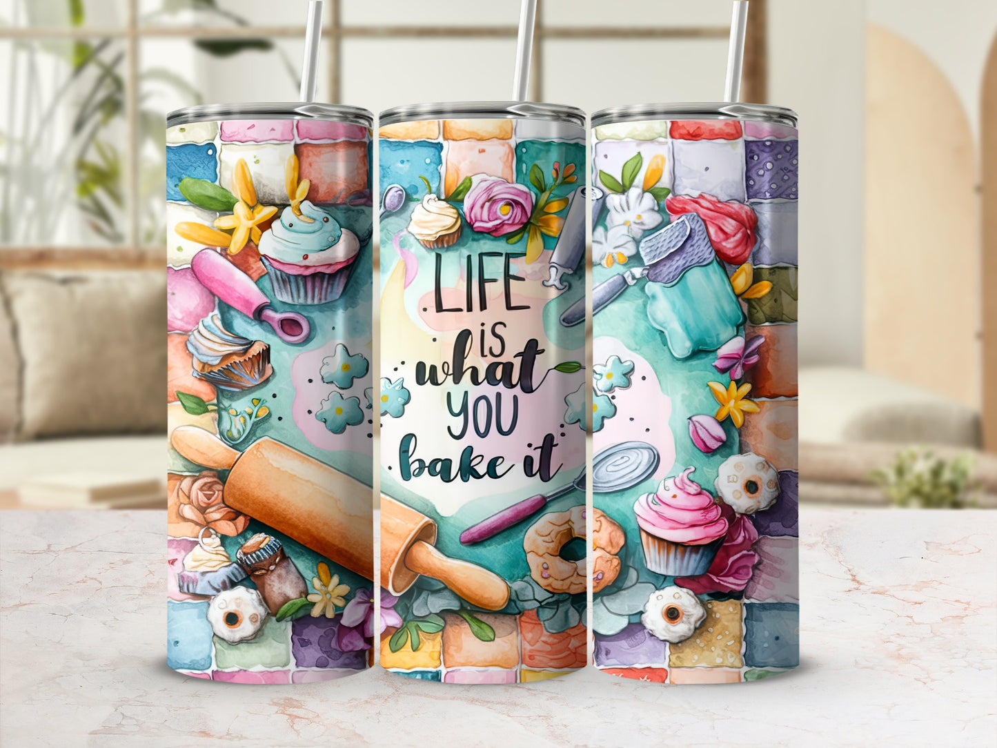 LIFE IS WHAT YOU BAKE IT Baking Tumbler product type