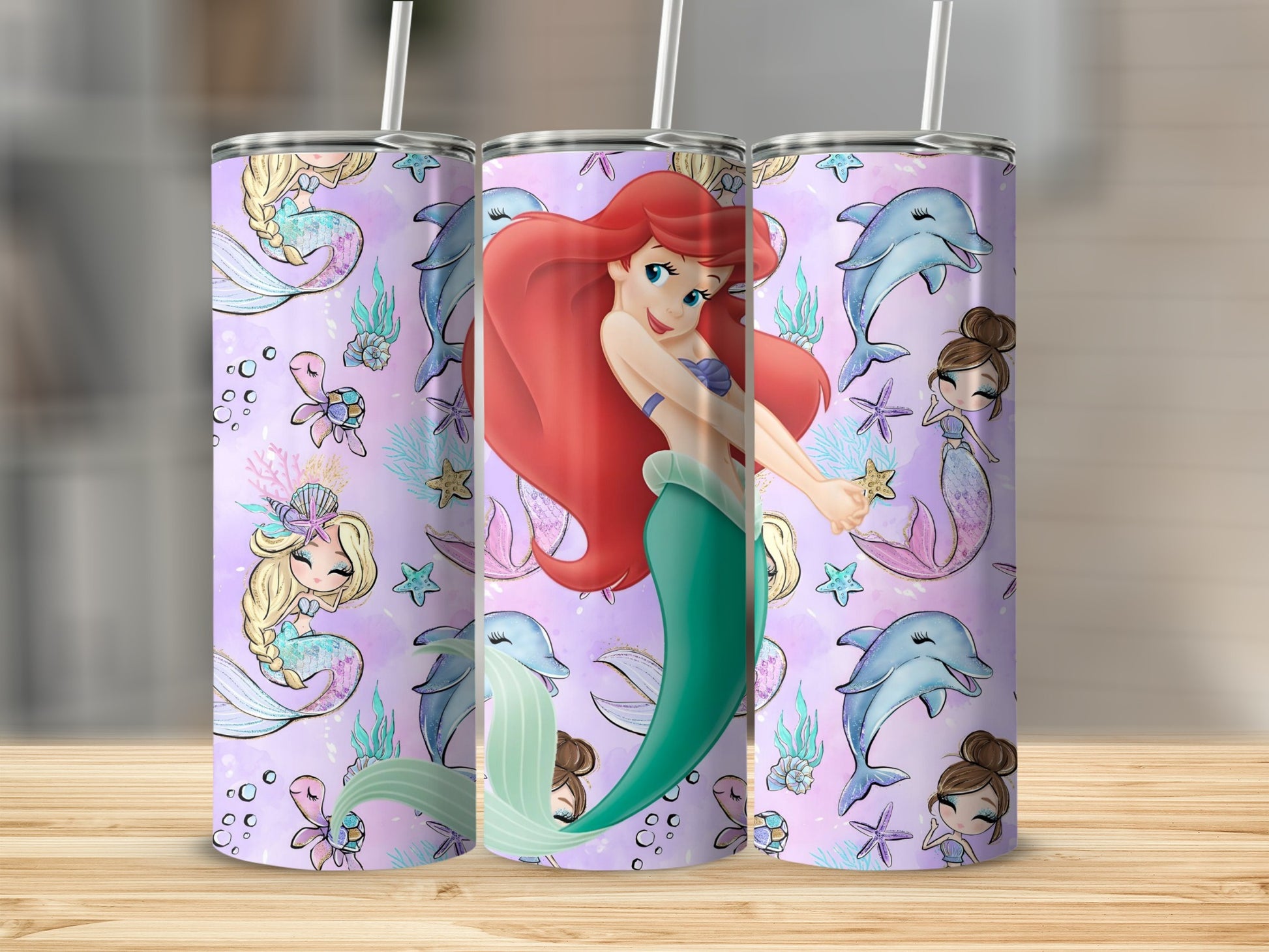 Mermaid and Sea Creatures Design Tumbler Product