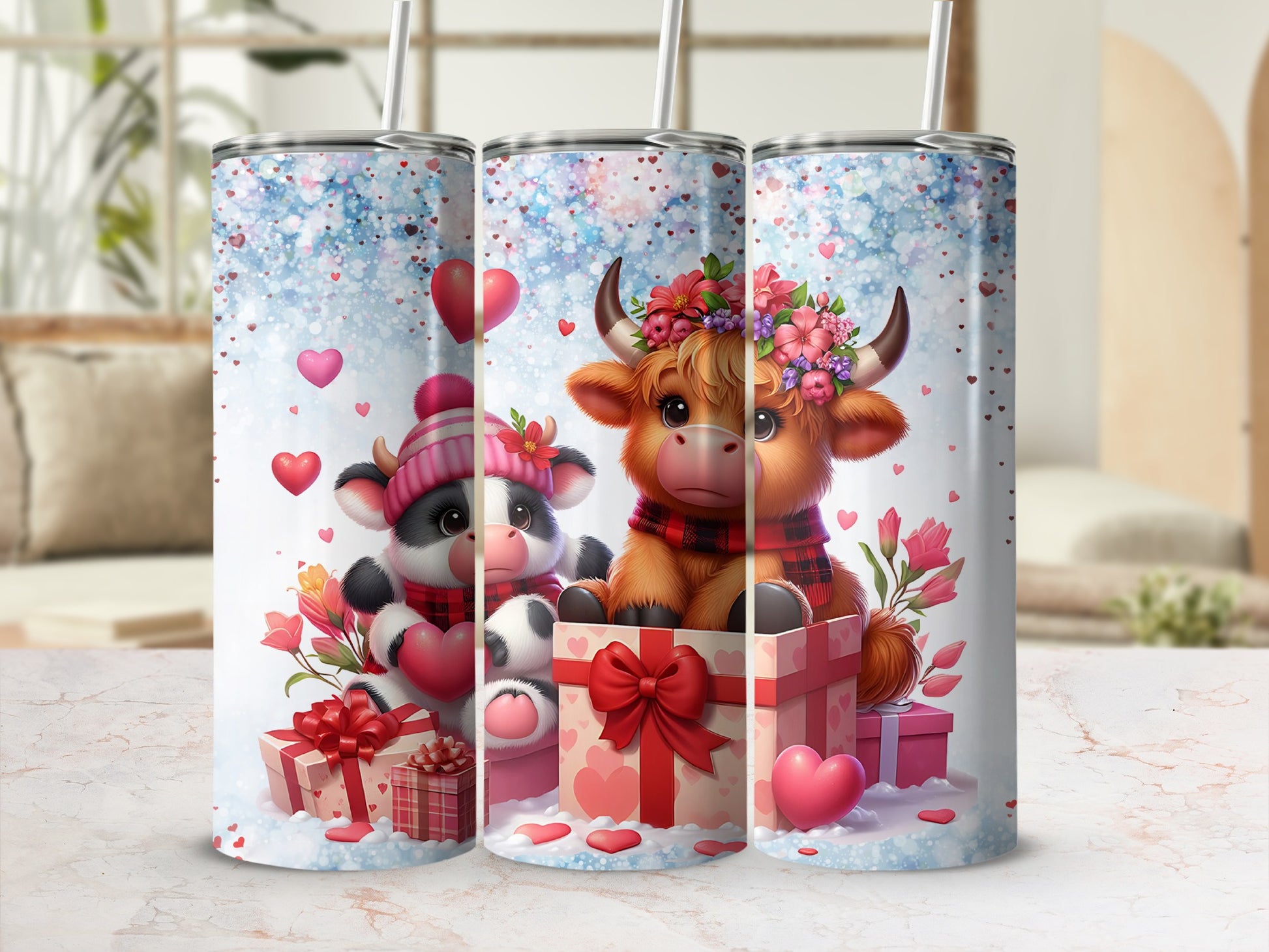 Adorable Gift Box Cow and Bull Tumbler for All Occasions