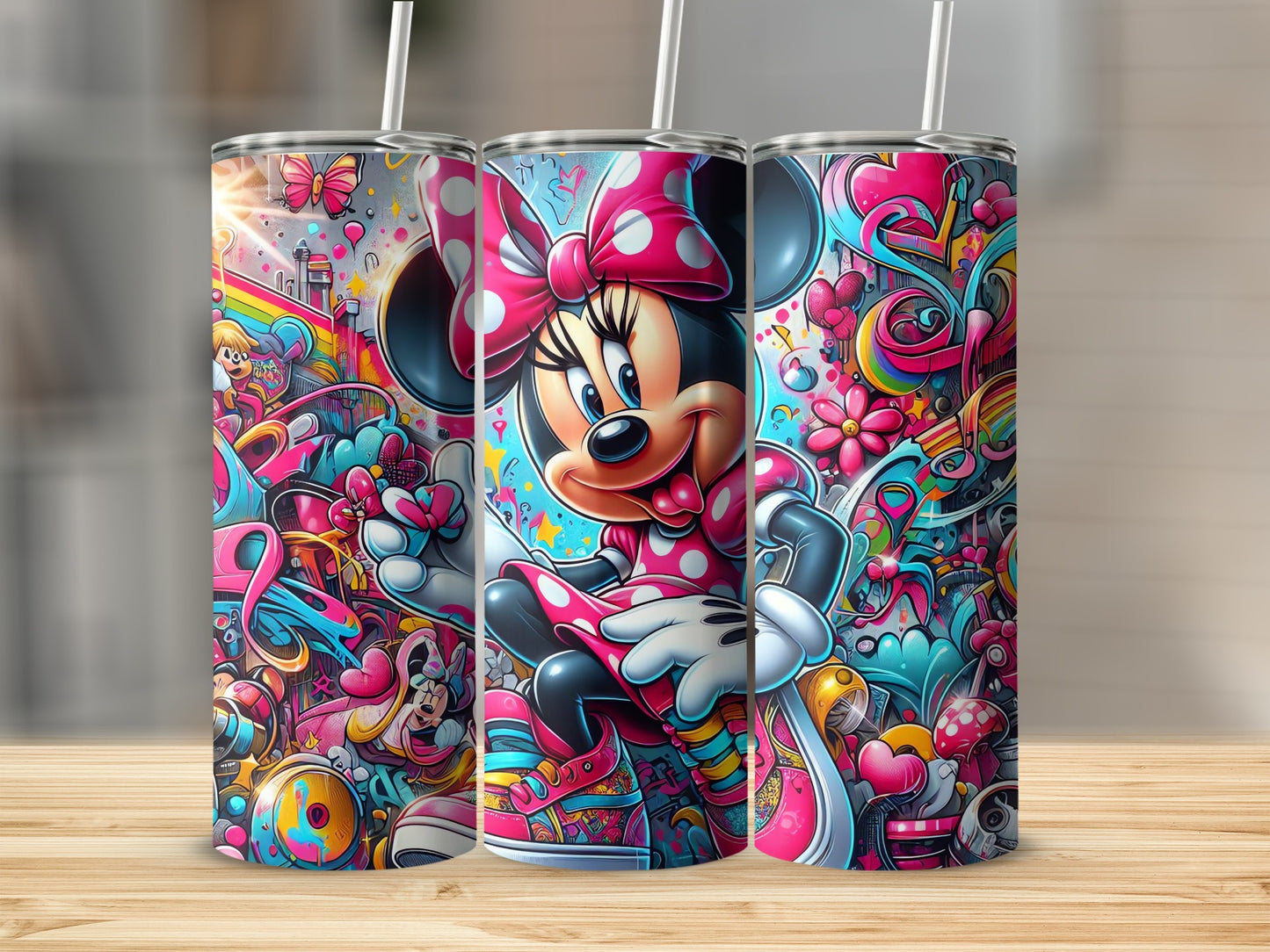Colorful Character Art on Stylish Tumbler Drinkware
