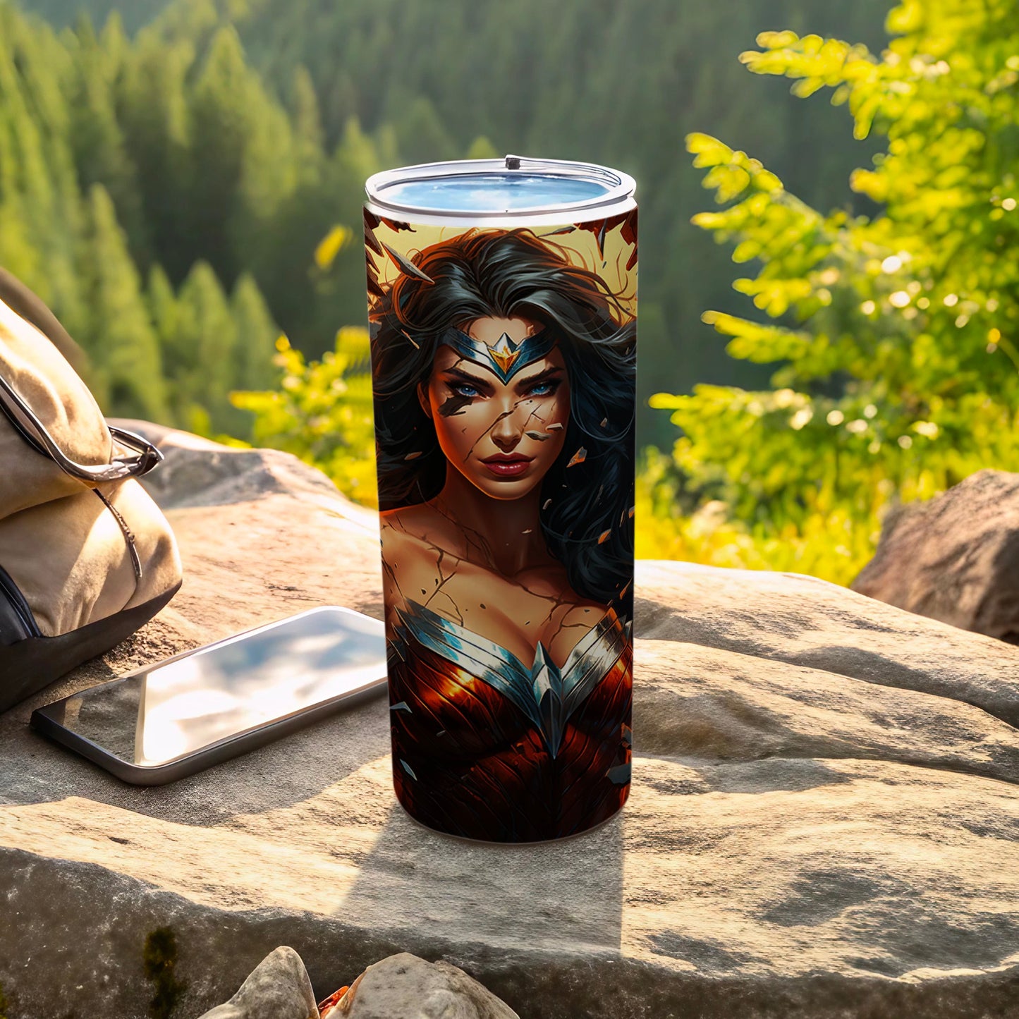 Wonder Woman Inspired Art Travel Tumbler for Fans