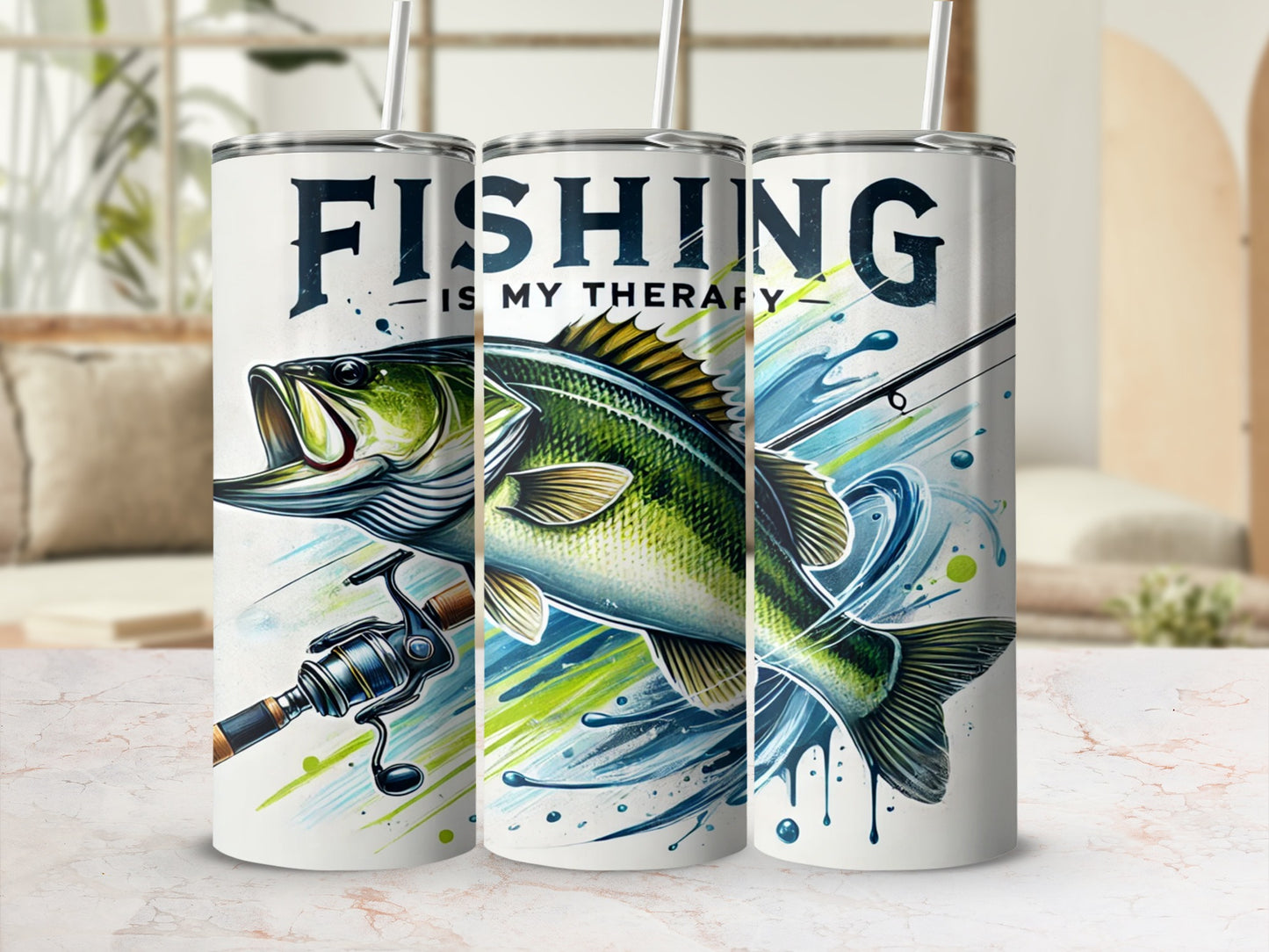 Fishing Is My Therapy Decorative Tumbler Product