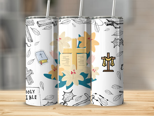 Christian Faith Symbols Insulated Tumbler Cup
