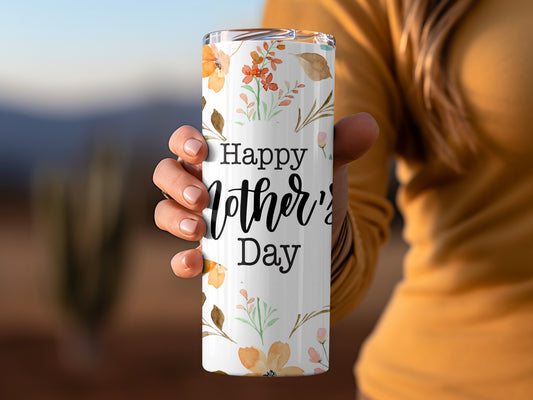 Happy Mother's Day Floral Design Travel Tumbler