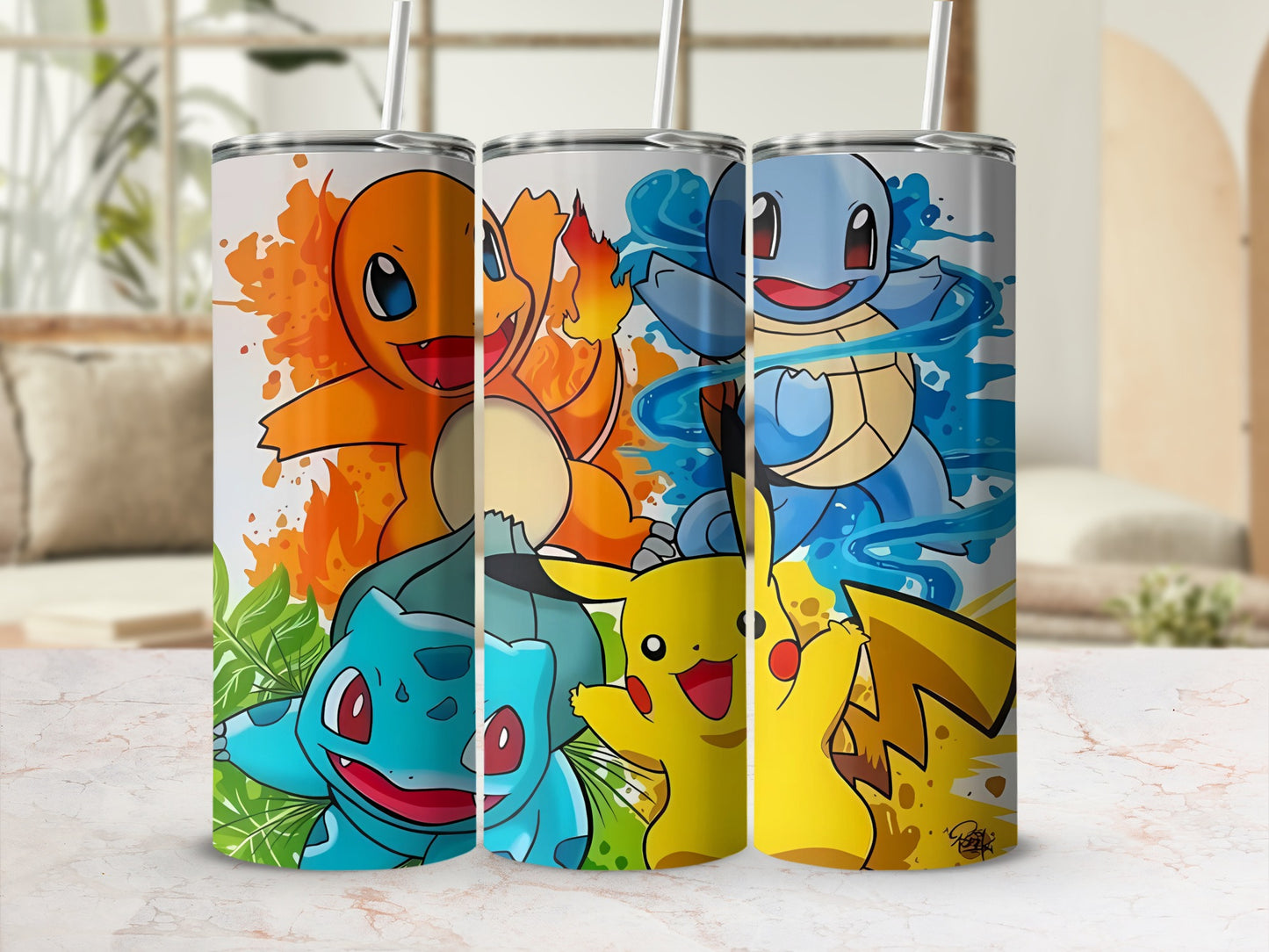 Pokemon Character Themed Tumbler with Straw Product