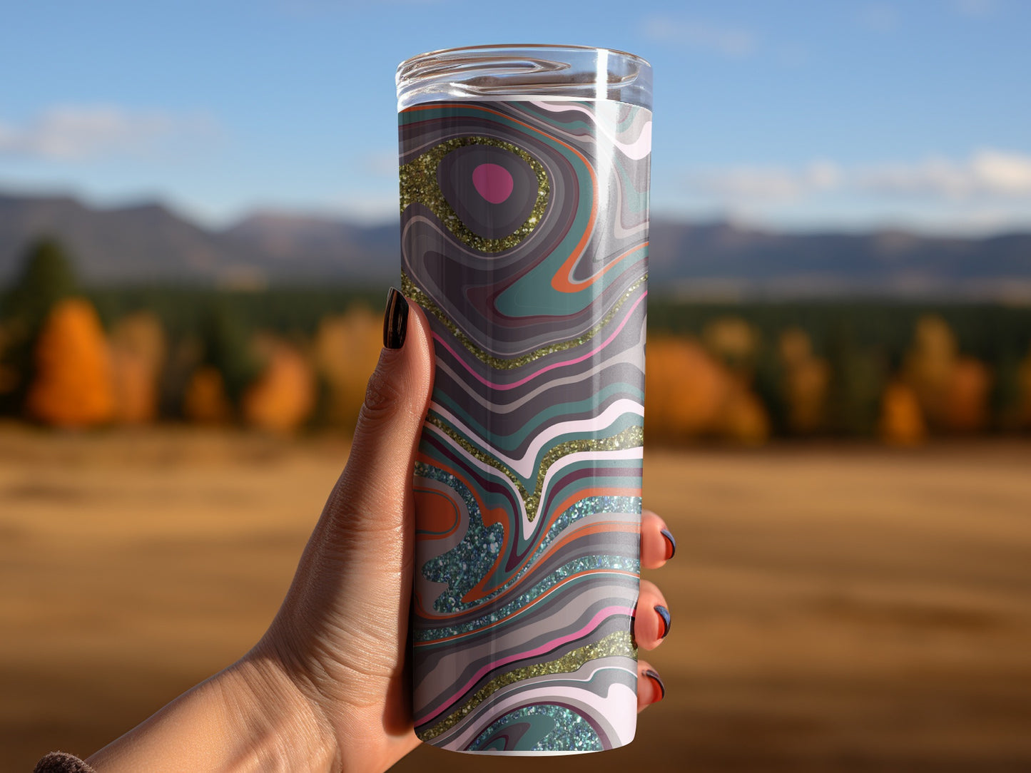 Fluid Abstract Swirls In Earthy Tones Design Tumblers