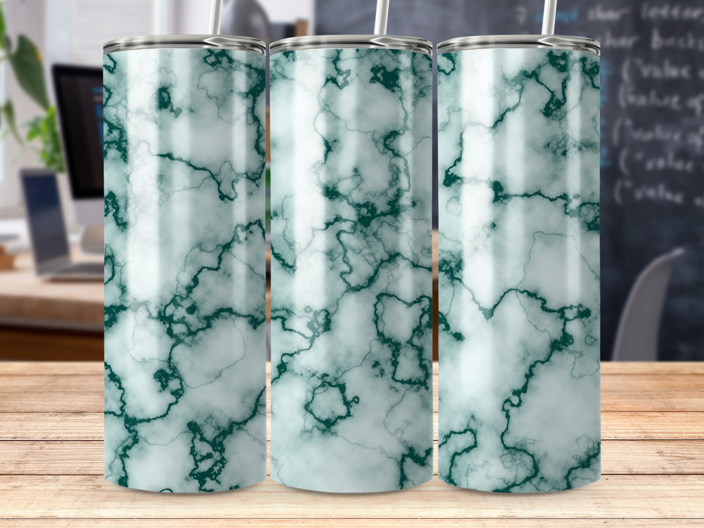 Green white marble pattern tumbler product type
