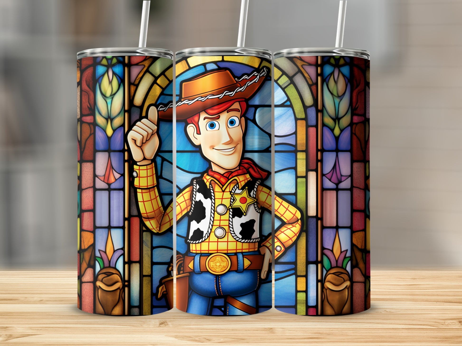 Colorful Cowboy Character Design Drinkware Accessory