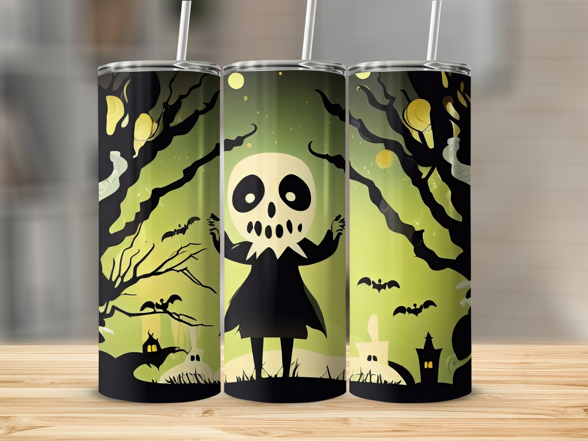 Spooky Cartoon Character Halloween Themed Tumbler Cup