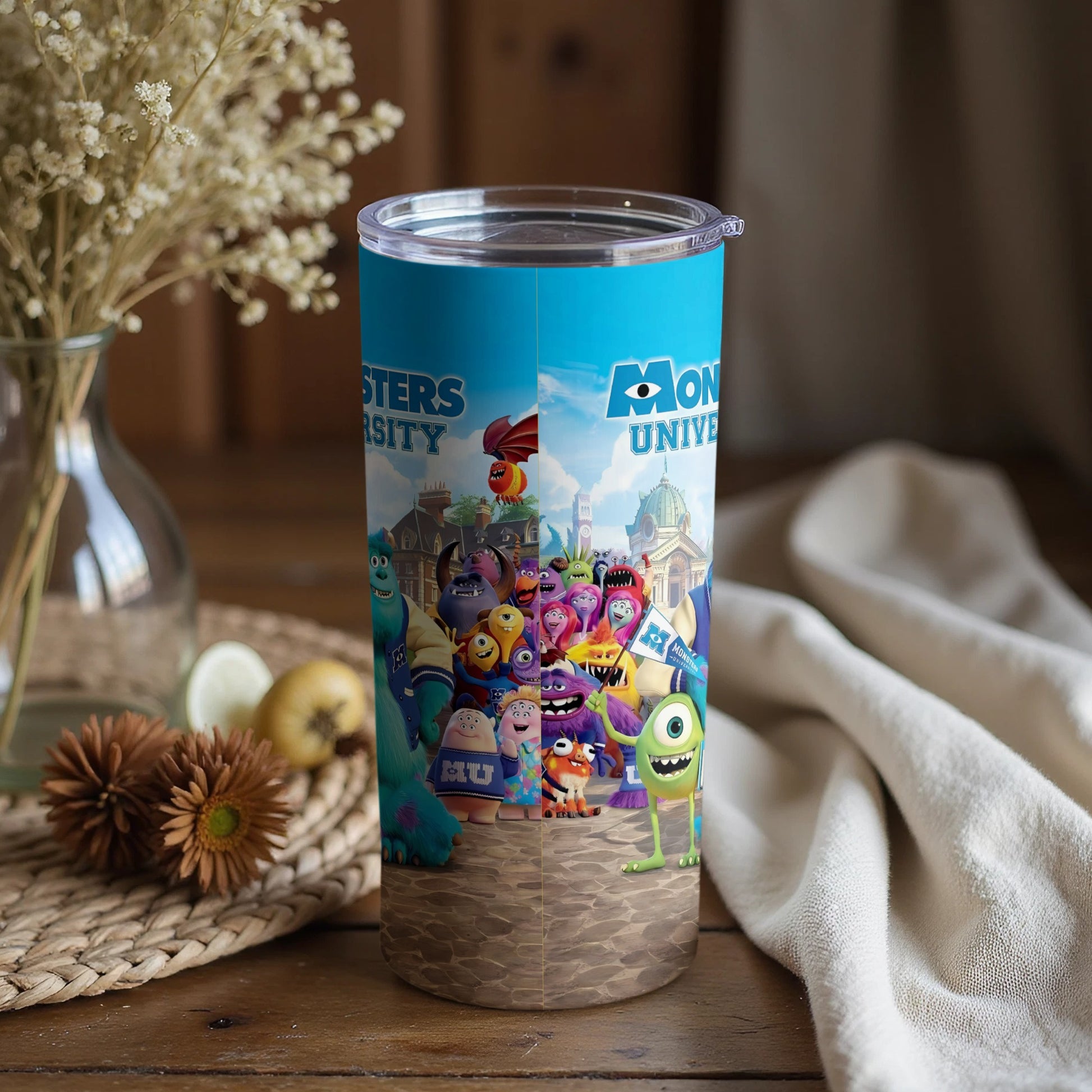 Colorful Monsters University Travel Tumbler with Characters