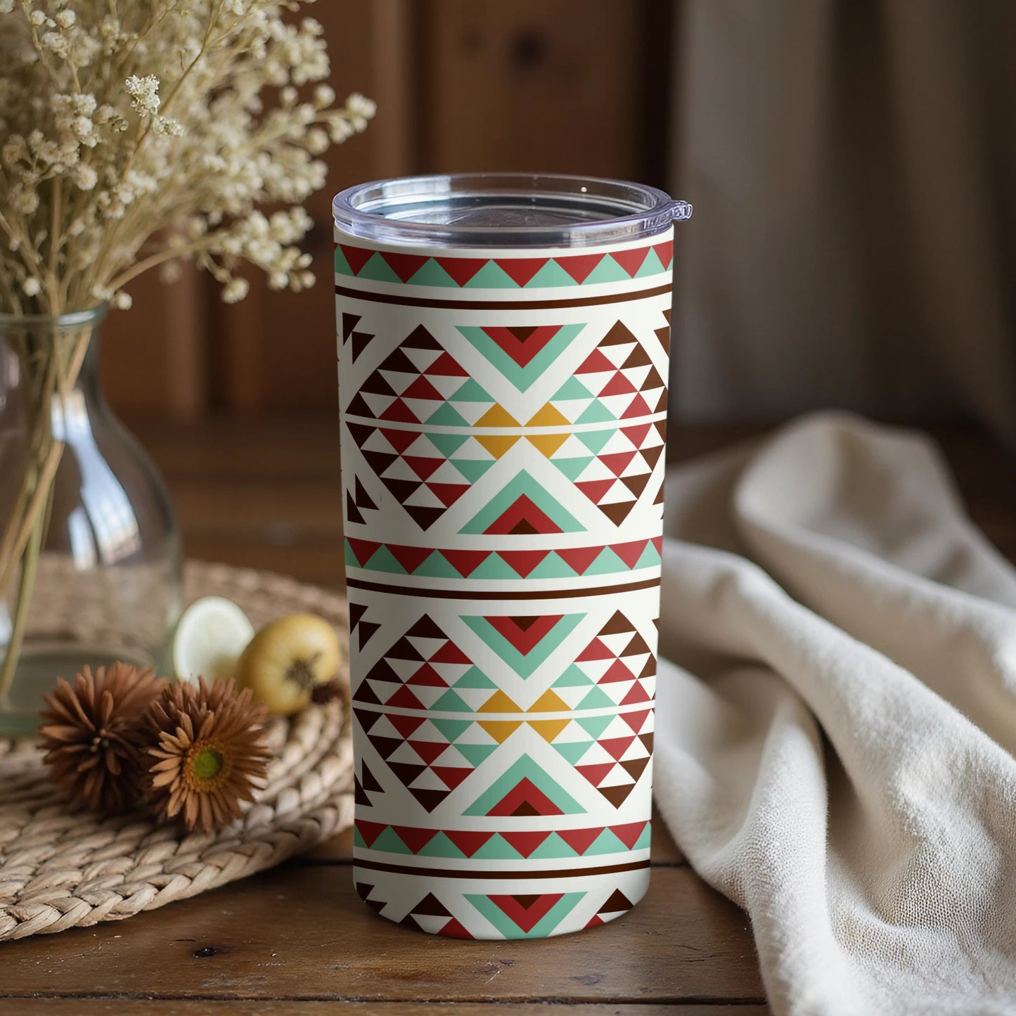 Colorful Geometric Patterns Travel Tumbler Drinkware