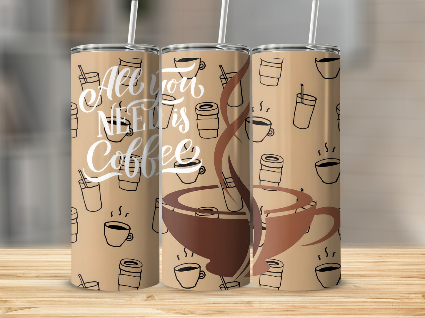 All You Need Is Coffee Latte Art Insulated Tumbler