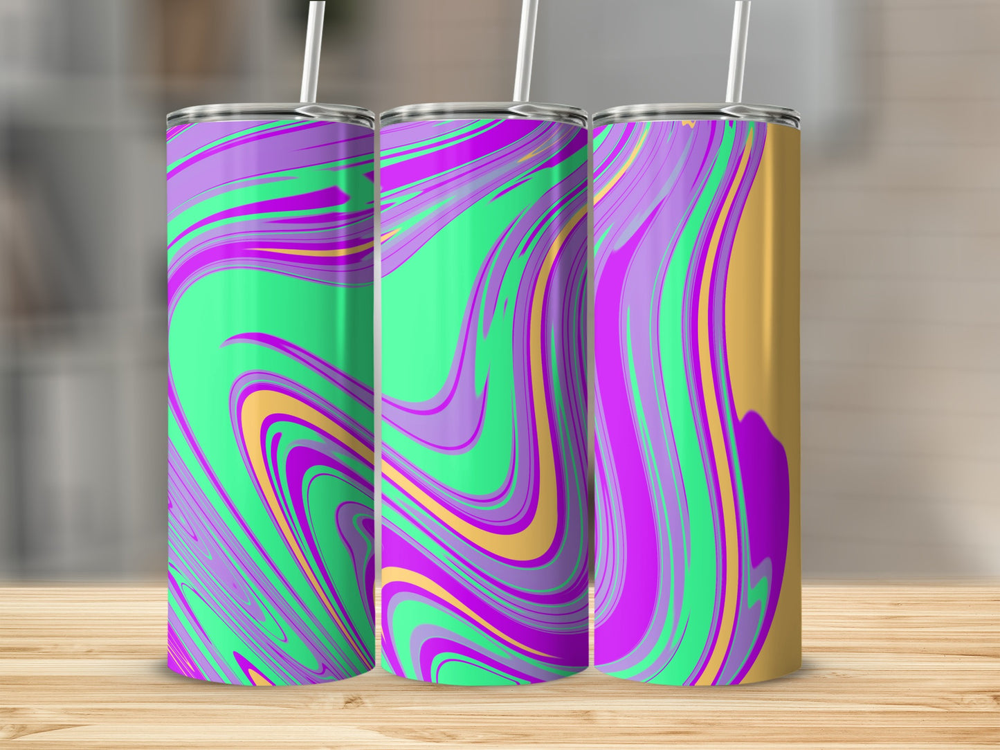 Vibrant Swirling Colors Design Tumbler Product