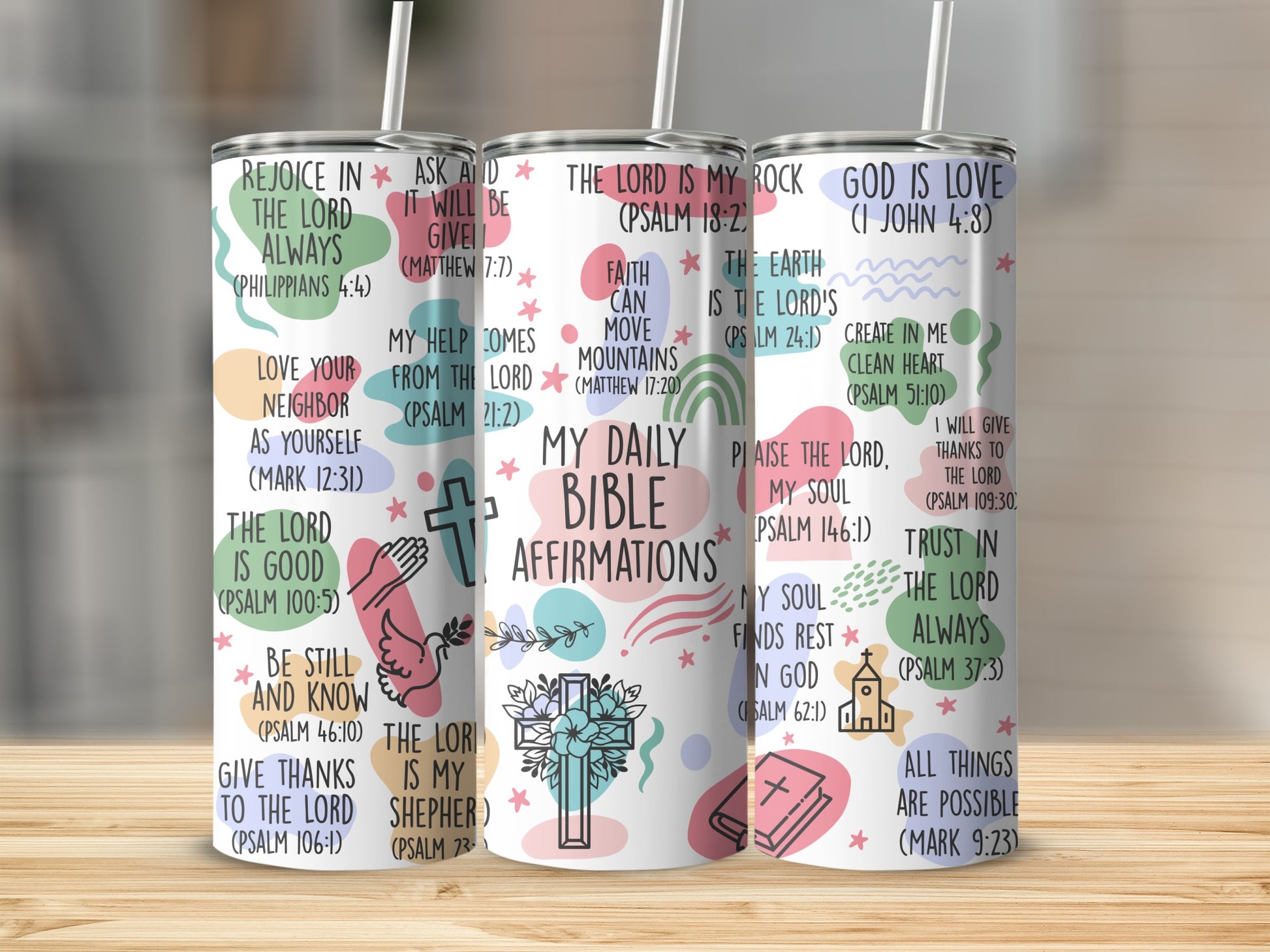 My Daily Bible Affirmations Religious Quotes Tumbler