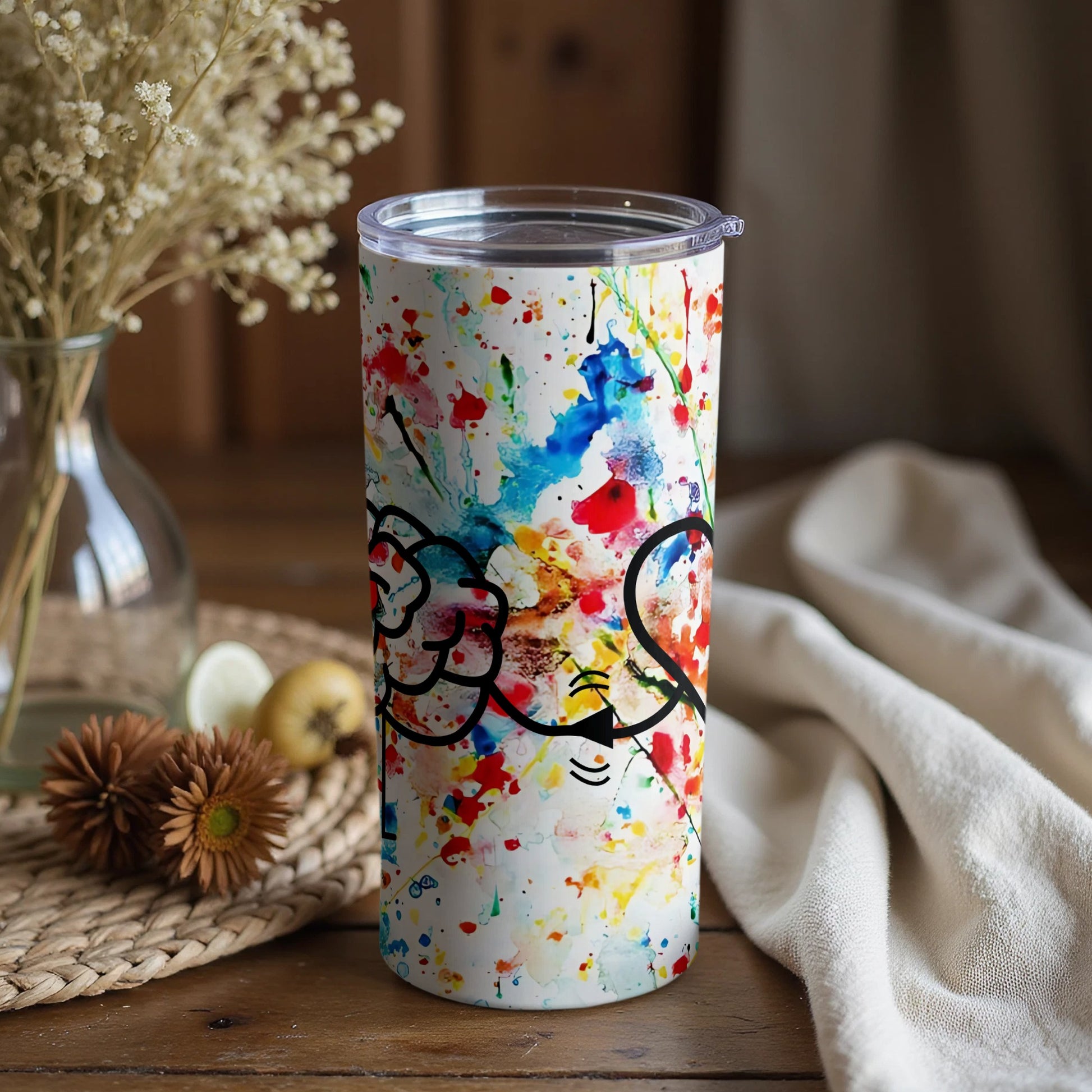Colorful Abstract Art Design Travel Tumbler