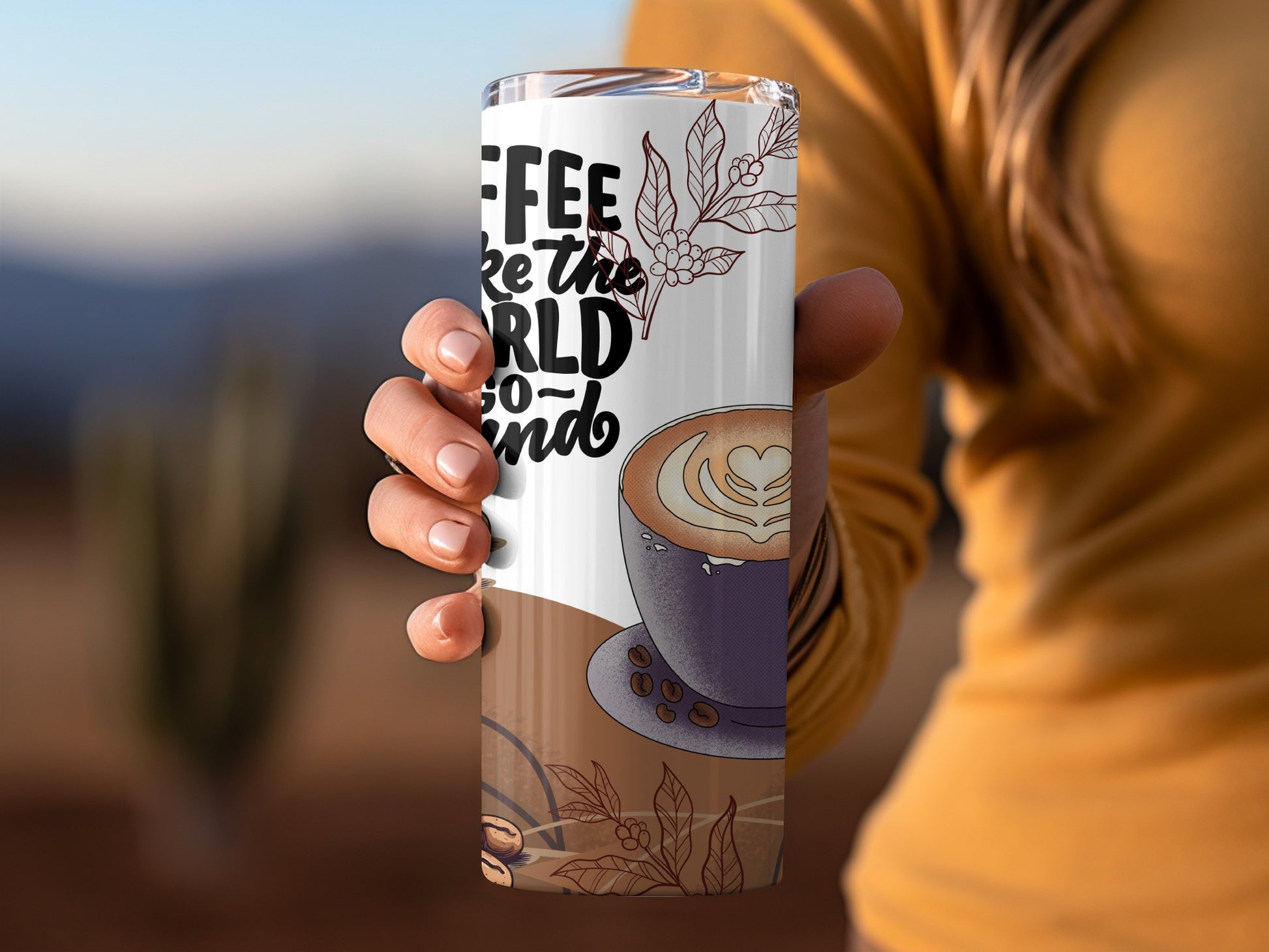 Coffee Makes The World Go Round Tumbler Product